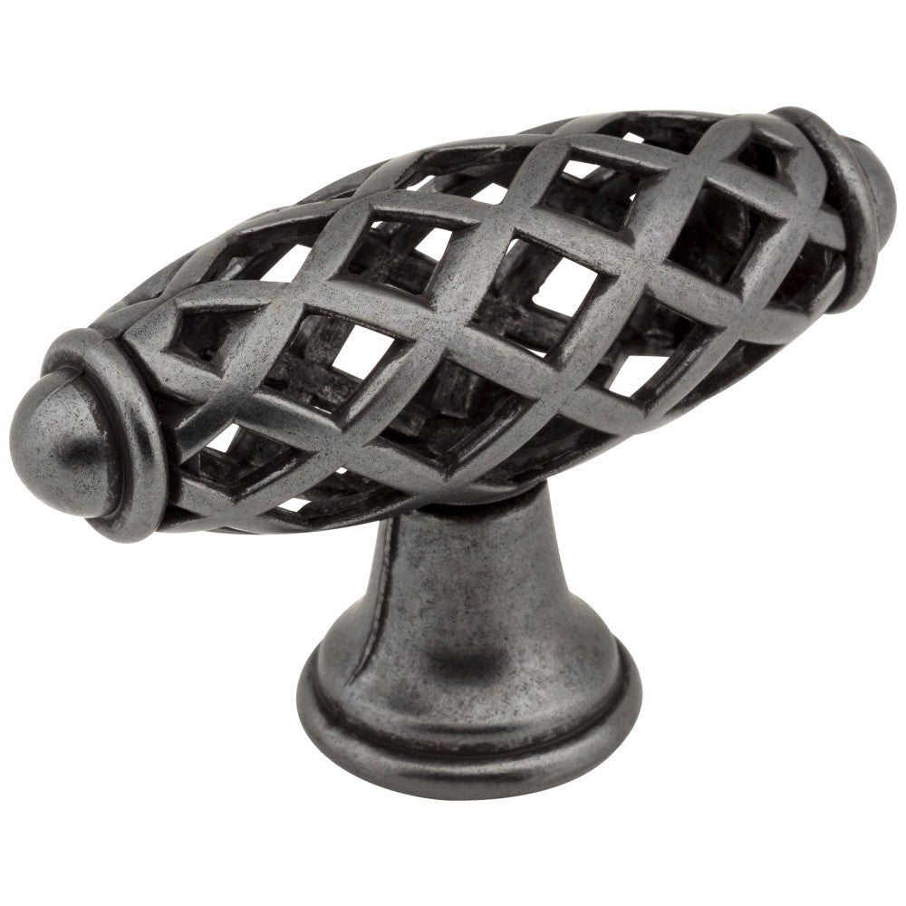 Hardware Resources 2-5/16" Overall Length Gun Metal Birdcage Tuscany Cabinet "T" Knob