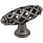 Hardware Resources 2-5/16" Overall Length Gun Metal Birdcage Tuscany Cabinet "T" Knob