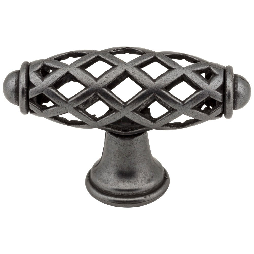 Hardware Resources 2-5/16" Overall Length Gun Metal Birdcage Tuscany Cabinet "T" Knob