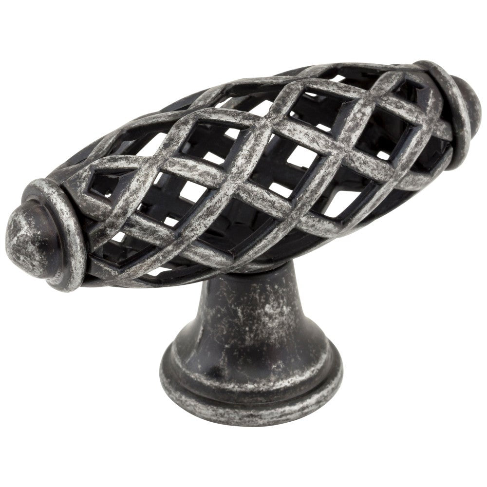 Hardware Resources 2-5/16" Overall Length Gun Metal Birdcage Tuscany Cabinet "T" Knob