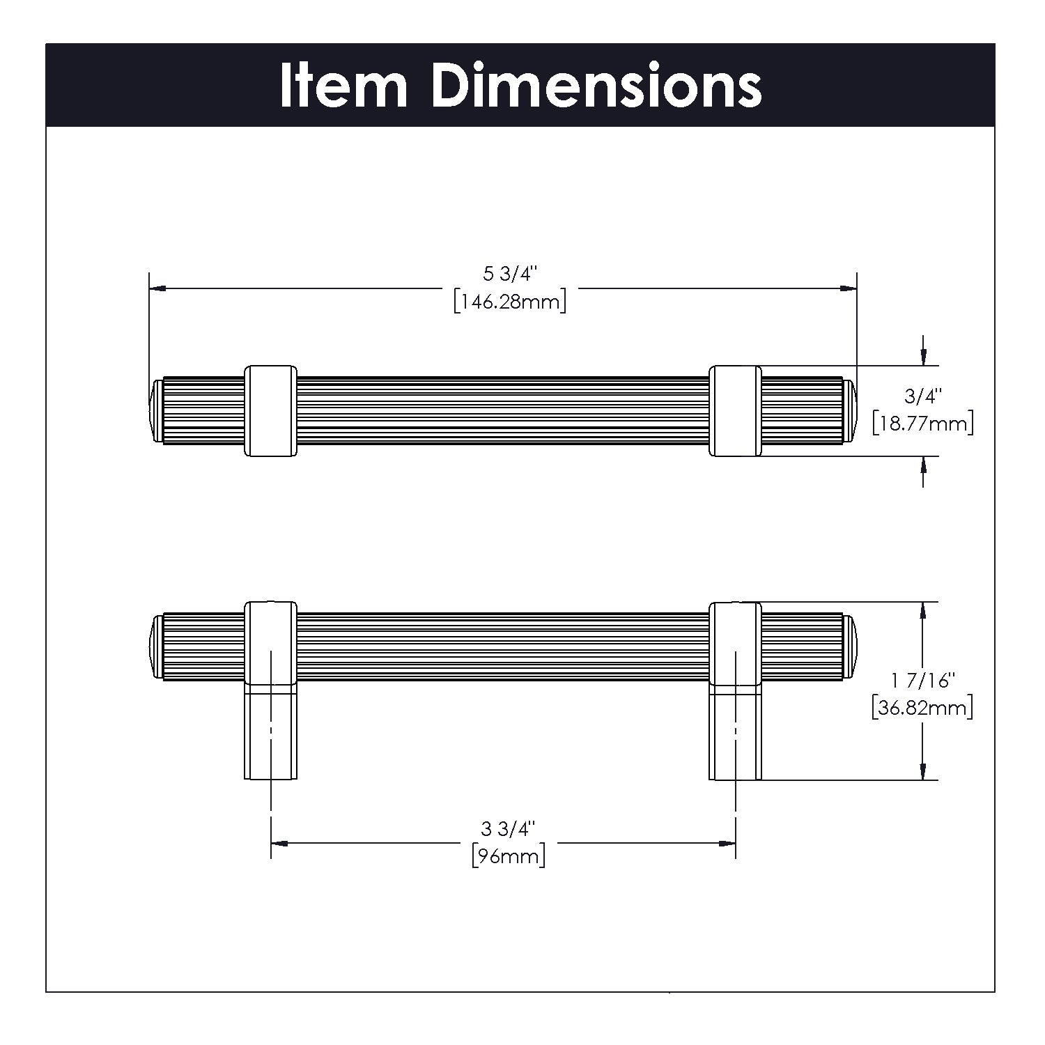 Belwith 3-3/4 Inch (96mm) Center to Center Sinclaire Pull (B076888)
