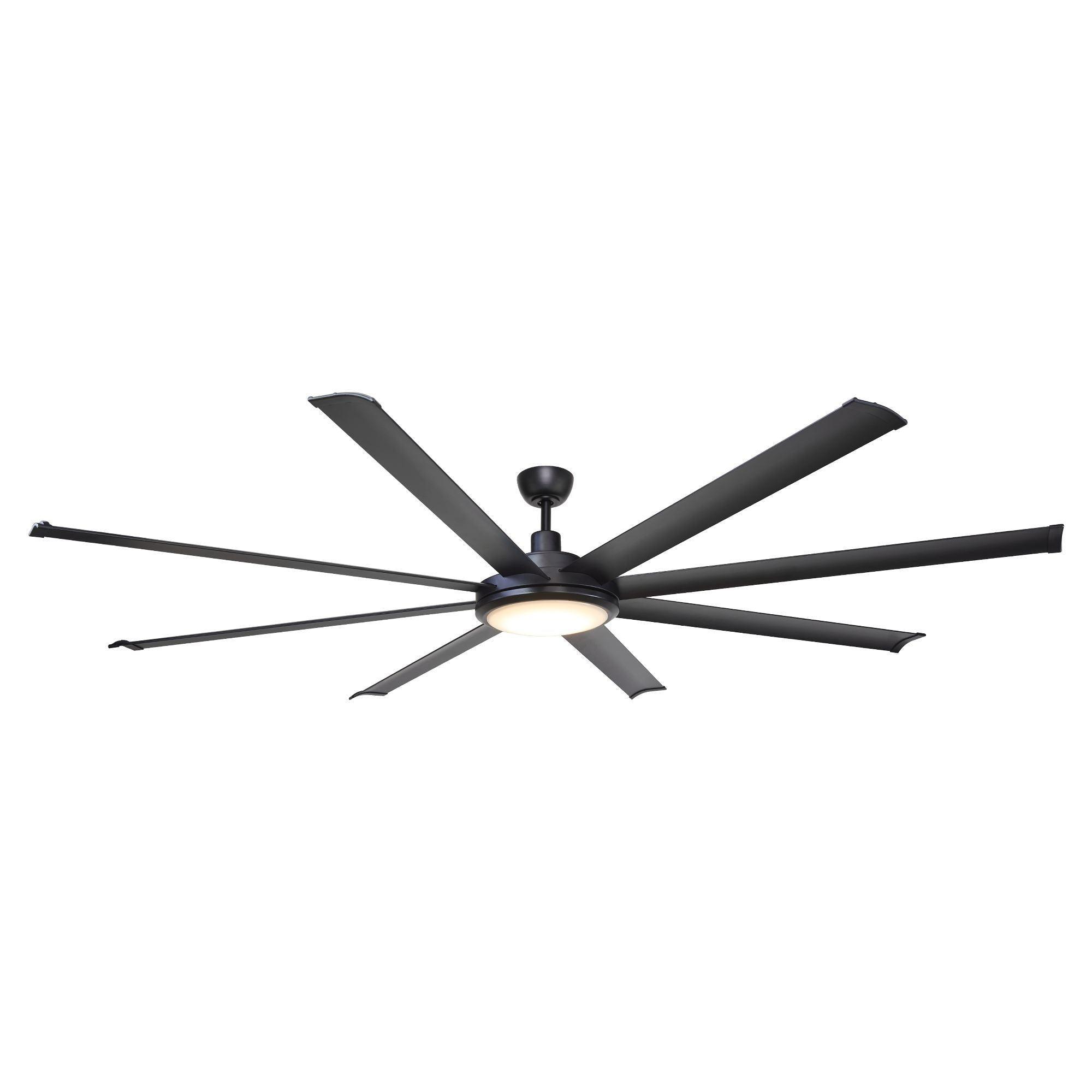 75" Industrial DC Motor Downrod Mount Reversible Ceiling Fan with Lighting and Remote Control