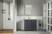 Paloma 36" Dark Gray Bathroom Vanity with Quartz Top & Gold Hardware