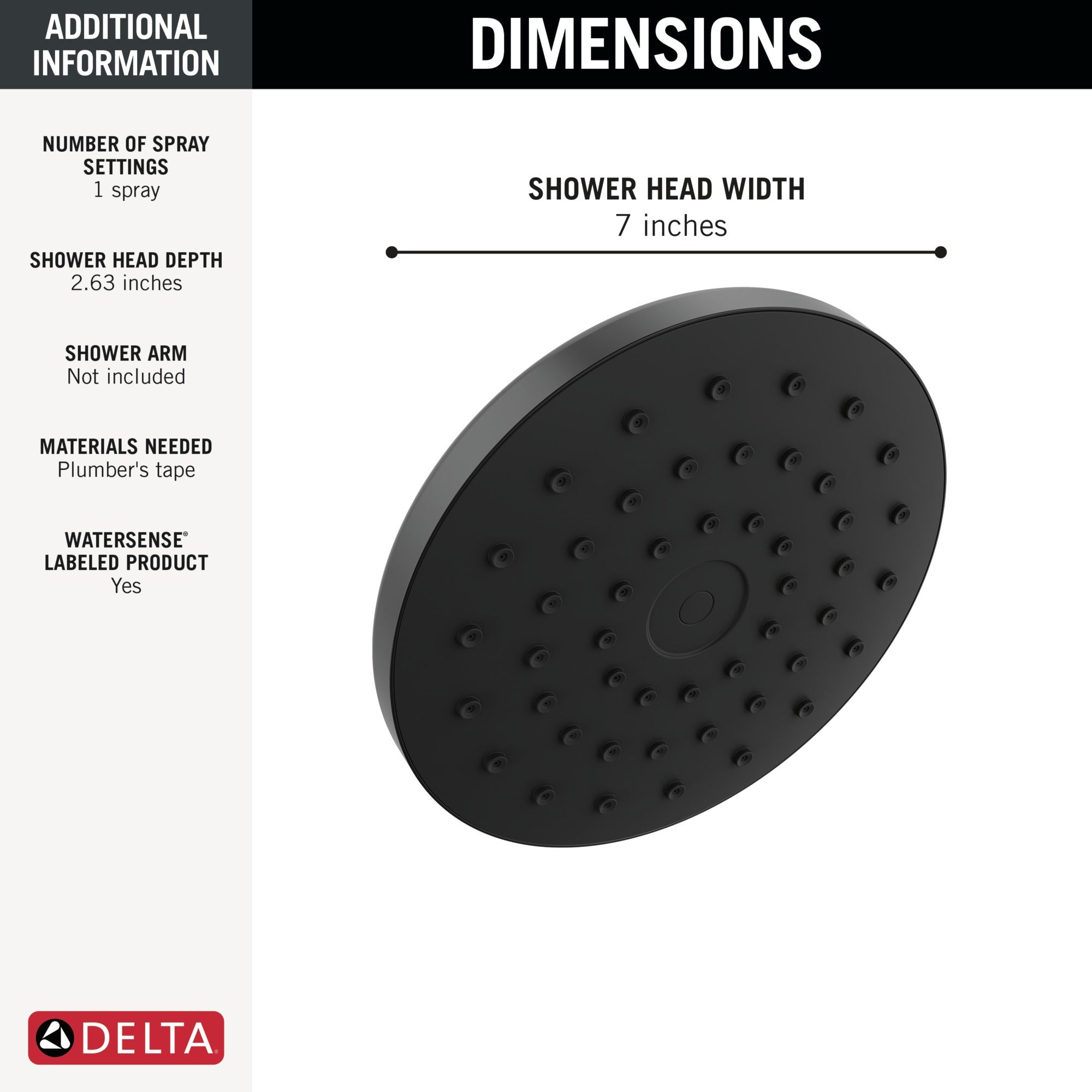 Delta Universal Showering Components PivotPro™ Raincan Shower Head with TouchClean® Spray Face