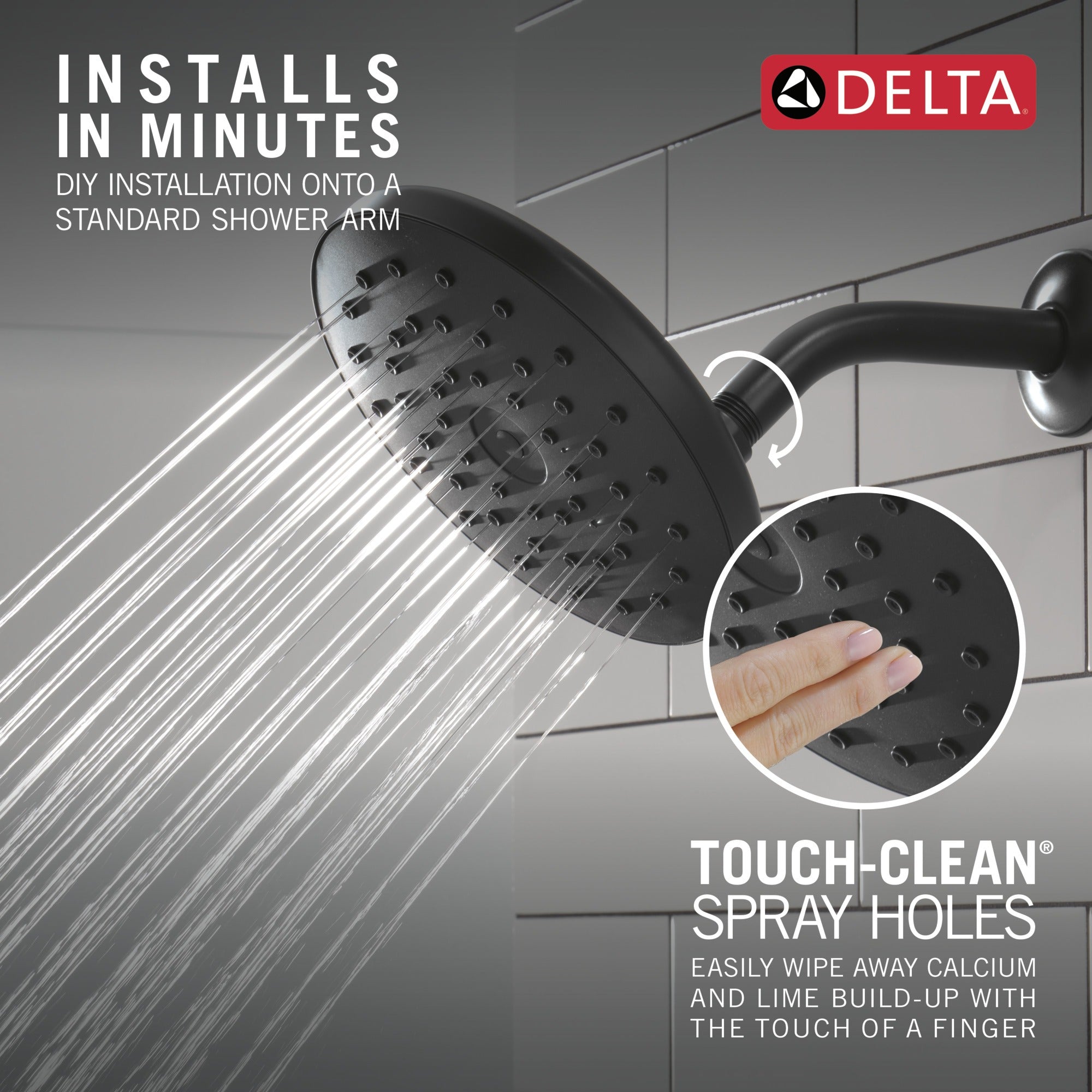 Delta Universal Showering Components PivotPro™ Raincan Shower Head with TouchClean® Spray Face