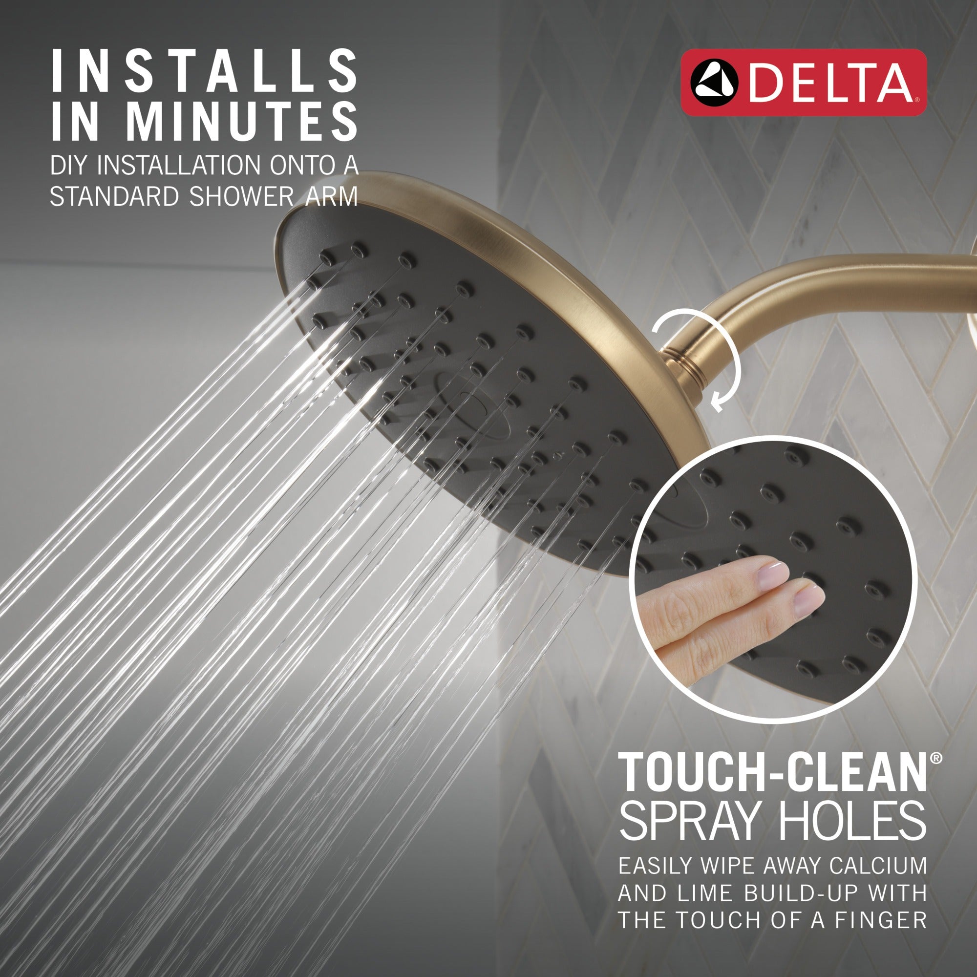 Delta Universal Showering Components PivotPro™ Raincan Shower Head with TouchClean® Spray Face