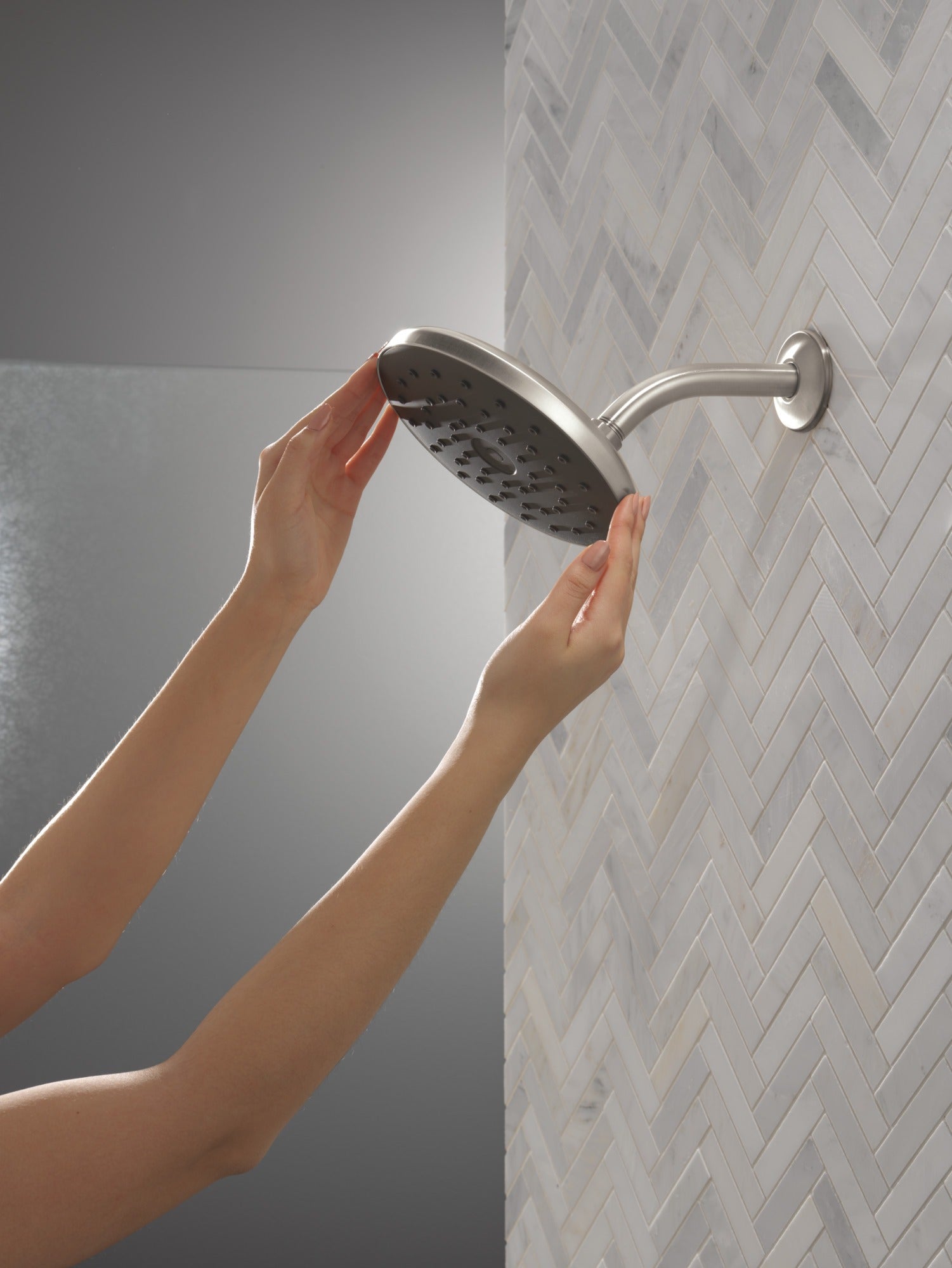 Delta Universal Showering Components PivotPro™ Raincan Shower Head with TouchClean® Spray Face