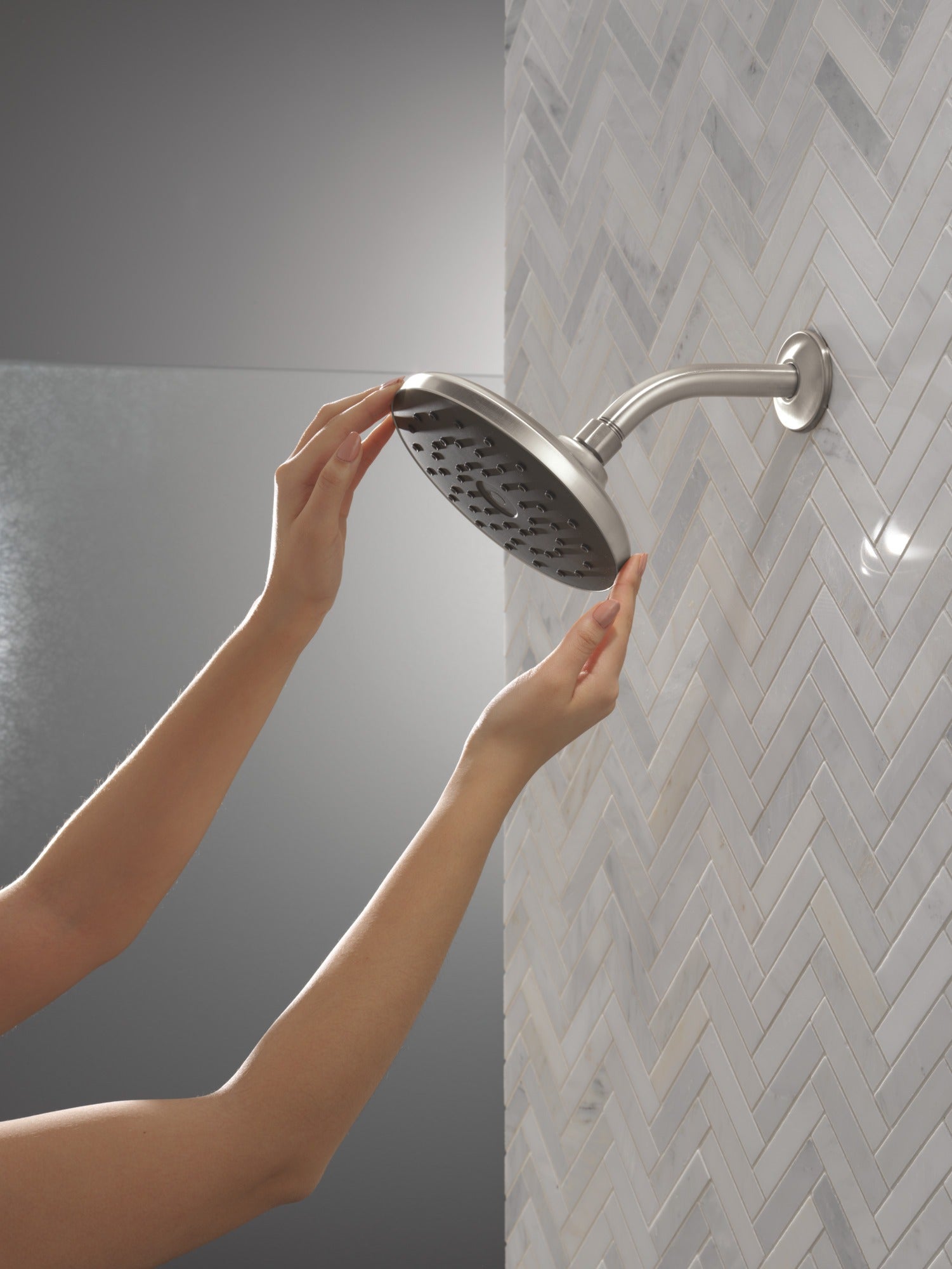 Delta Universal Showering Components PivotPro™ Raincan Shower Head with TouchClean® Spray Face