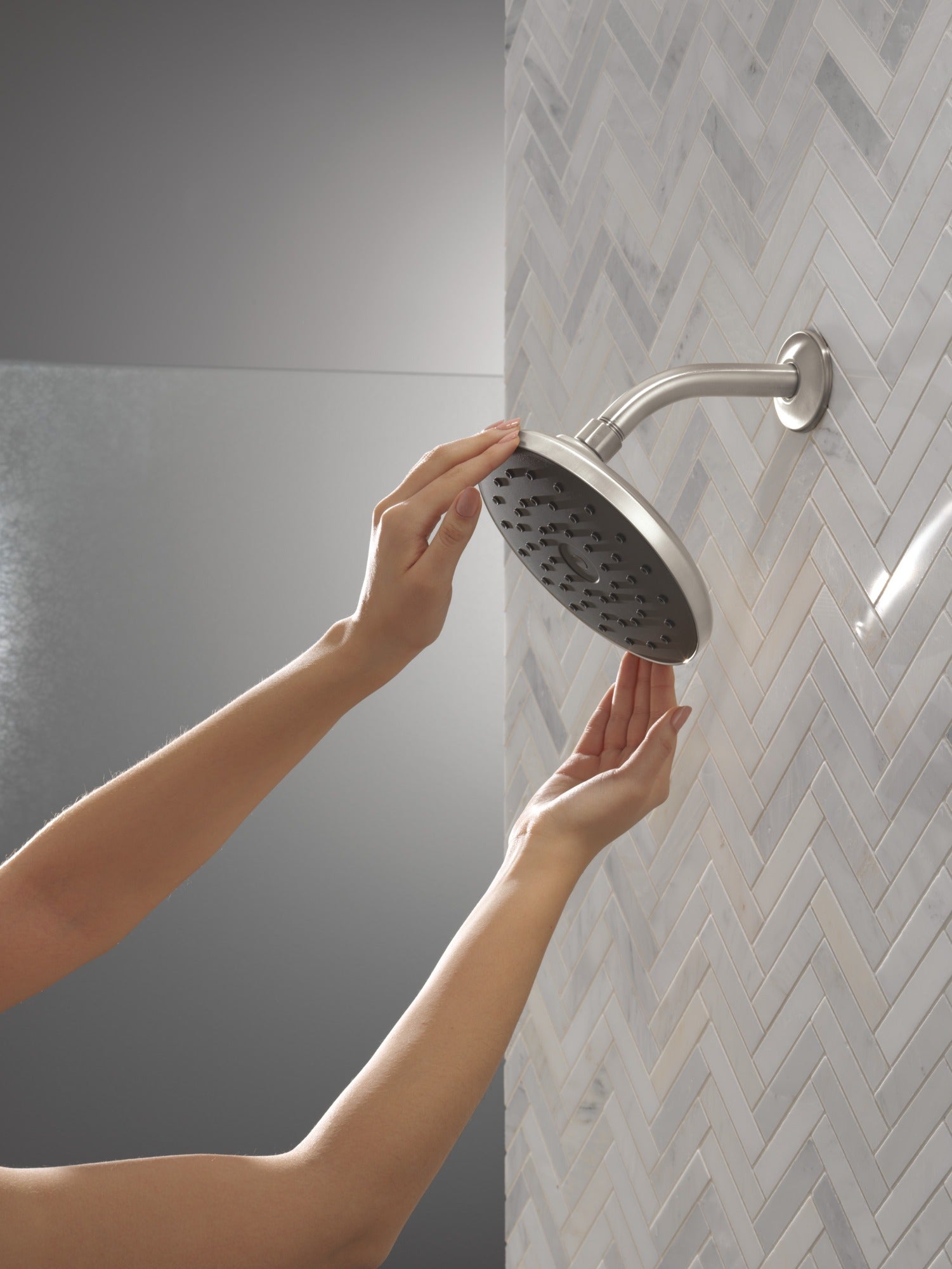 Delta Universal Showering Components PivotPro™ Raincan Shower Head with TouchClean® Spray Face