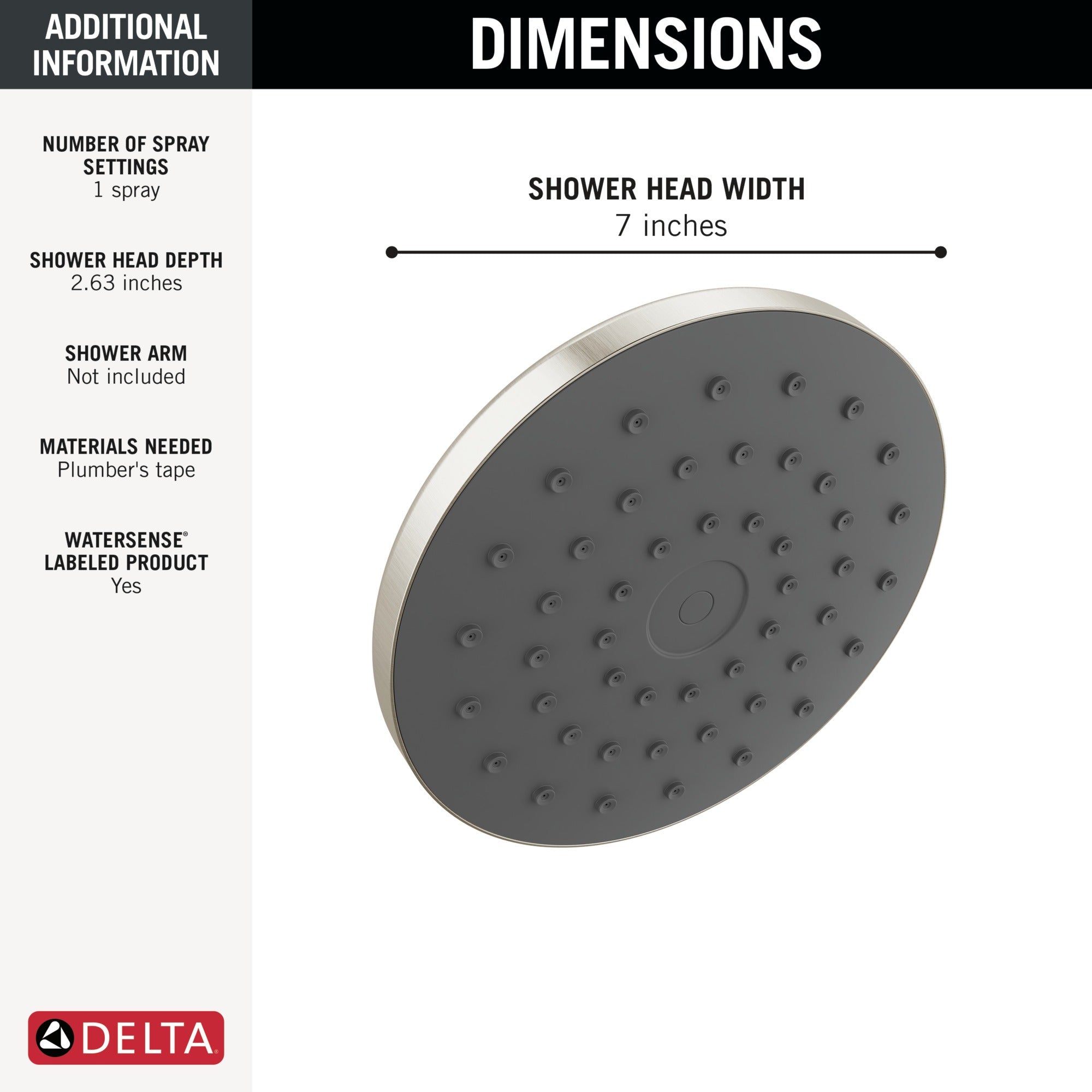 Delta Universal Showering Components PivotPro™ Raincan Shower Head with TouchClean® Spray Face