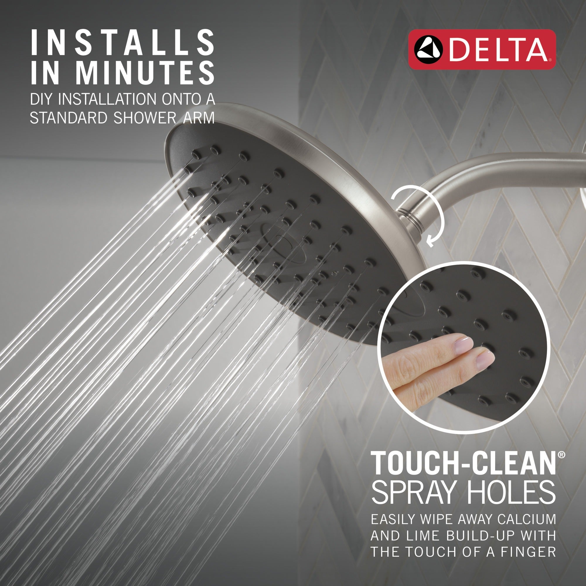 Delta Universal Showering Components PivotPro™ Raincan Shower Head with TouchClean® Spray Face