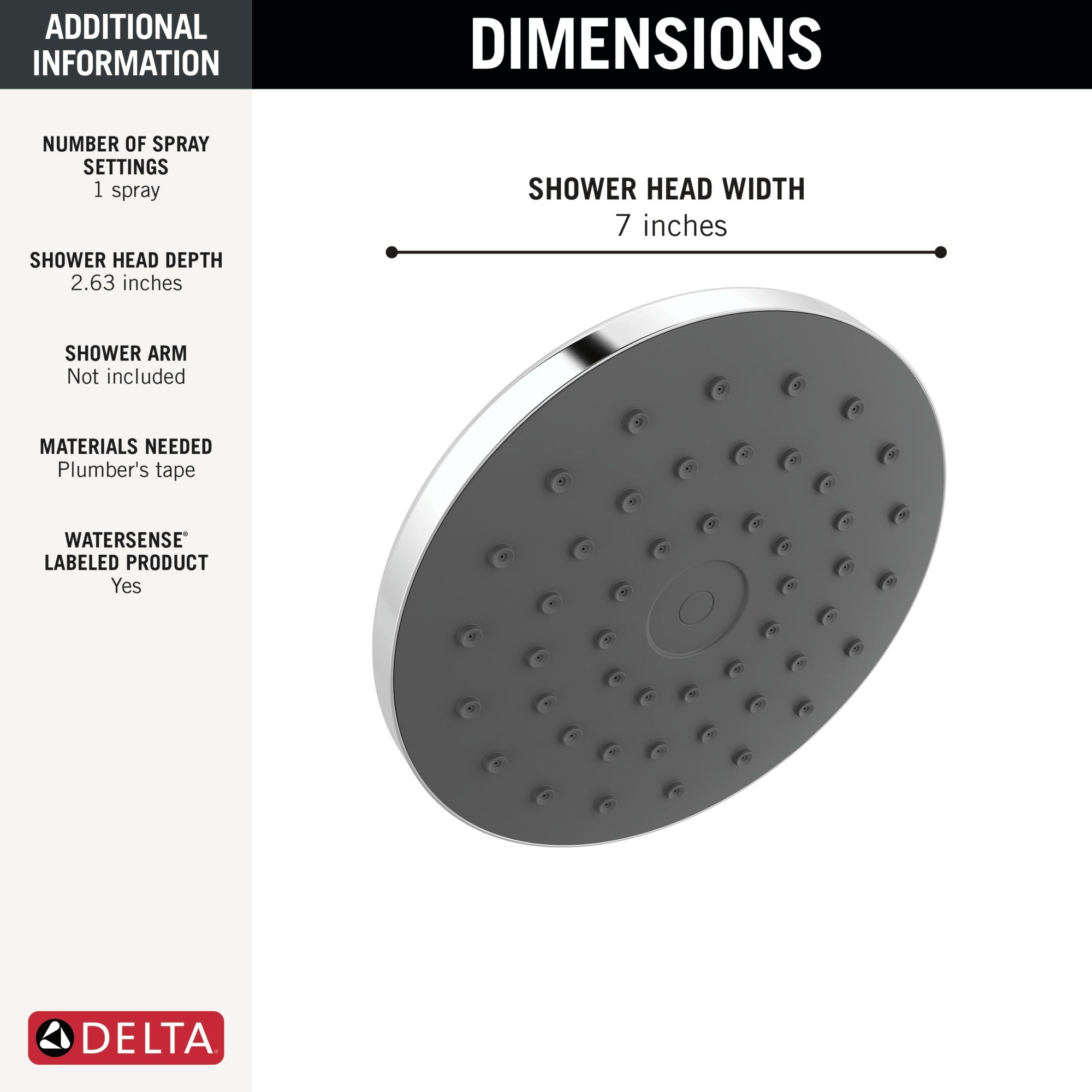 Delta Universal Showering Components PivotPro™ Raincan Shower Head with TouchClean® Spray Face