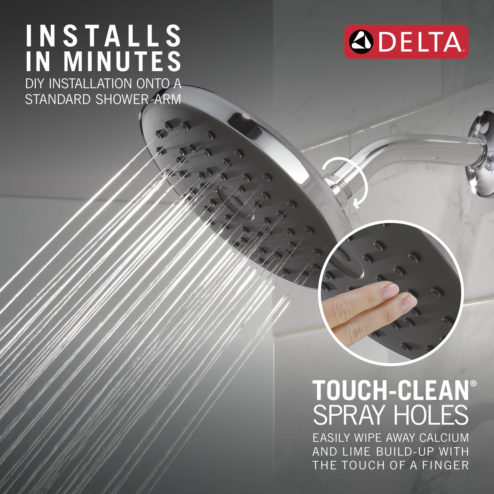 Delta Universal Showering Components PivotPro™ Raincan Shower Head with TouchClean® Spray Face