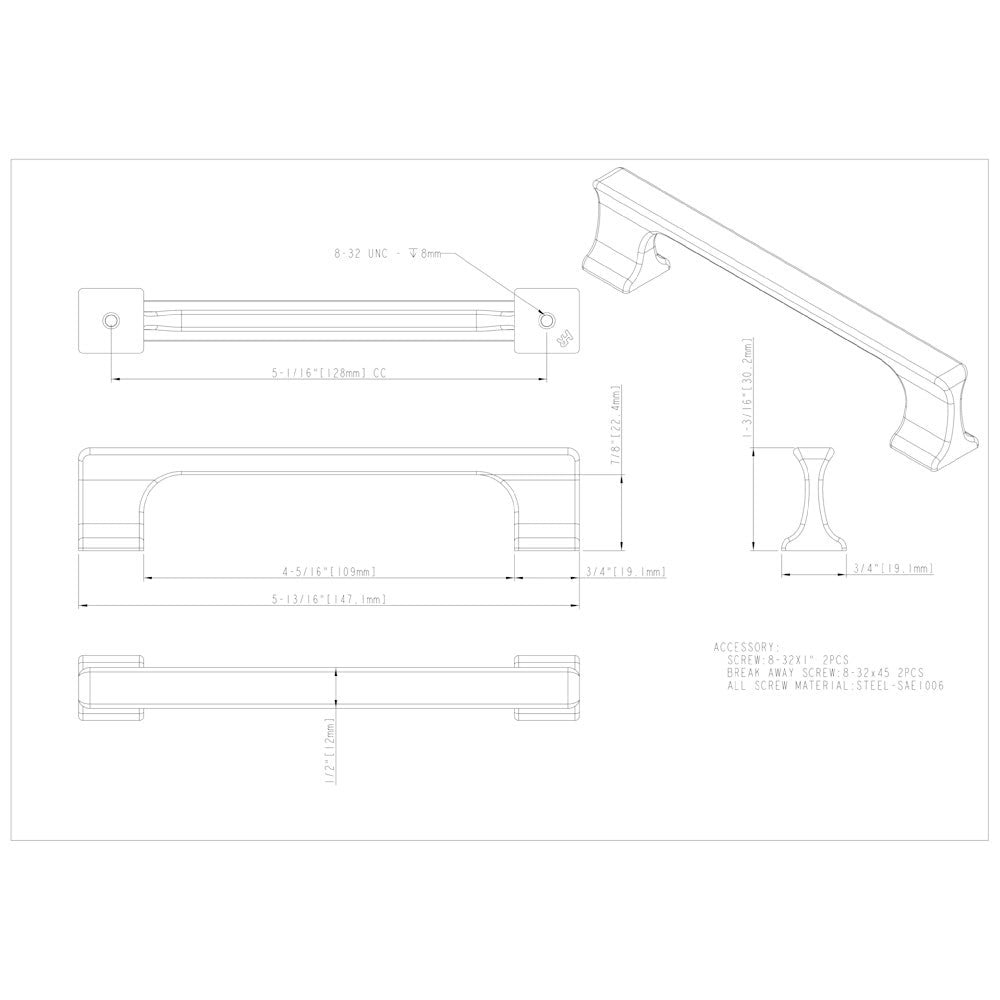 Hardware Resources 96 mm Center-to-Center Satin Nickel Sullivan Cabinet Pull