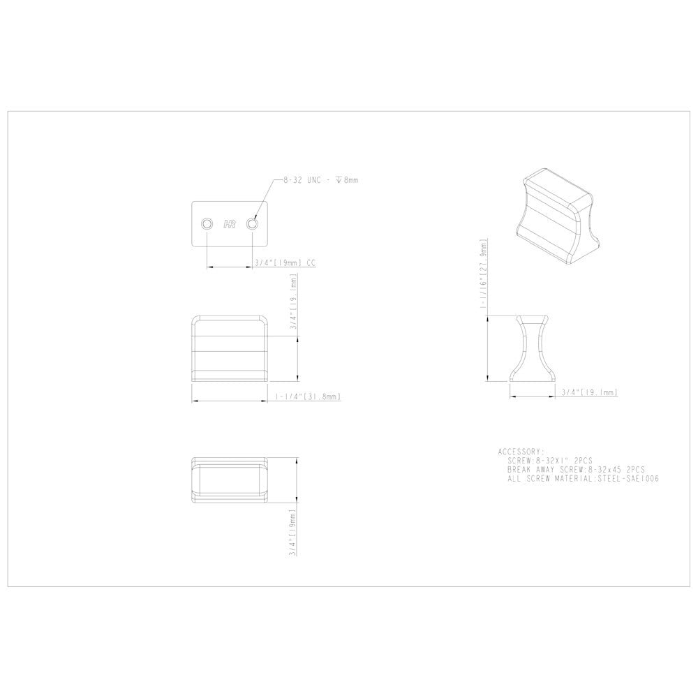 Hardware Resources 1-1/4" Overall Length (16 mm Center-to-Center) Satin Nickel Sullivan Cabinet Knob