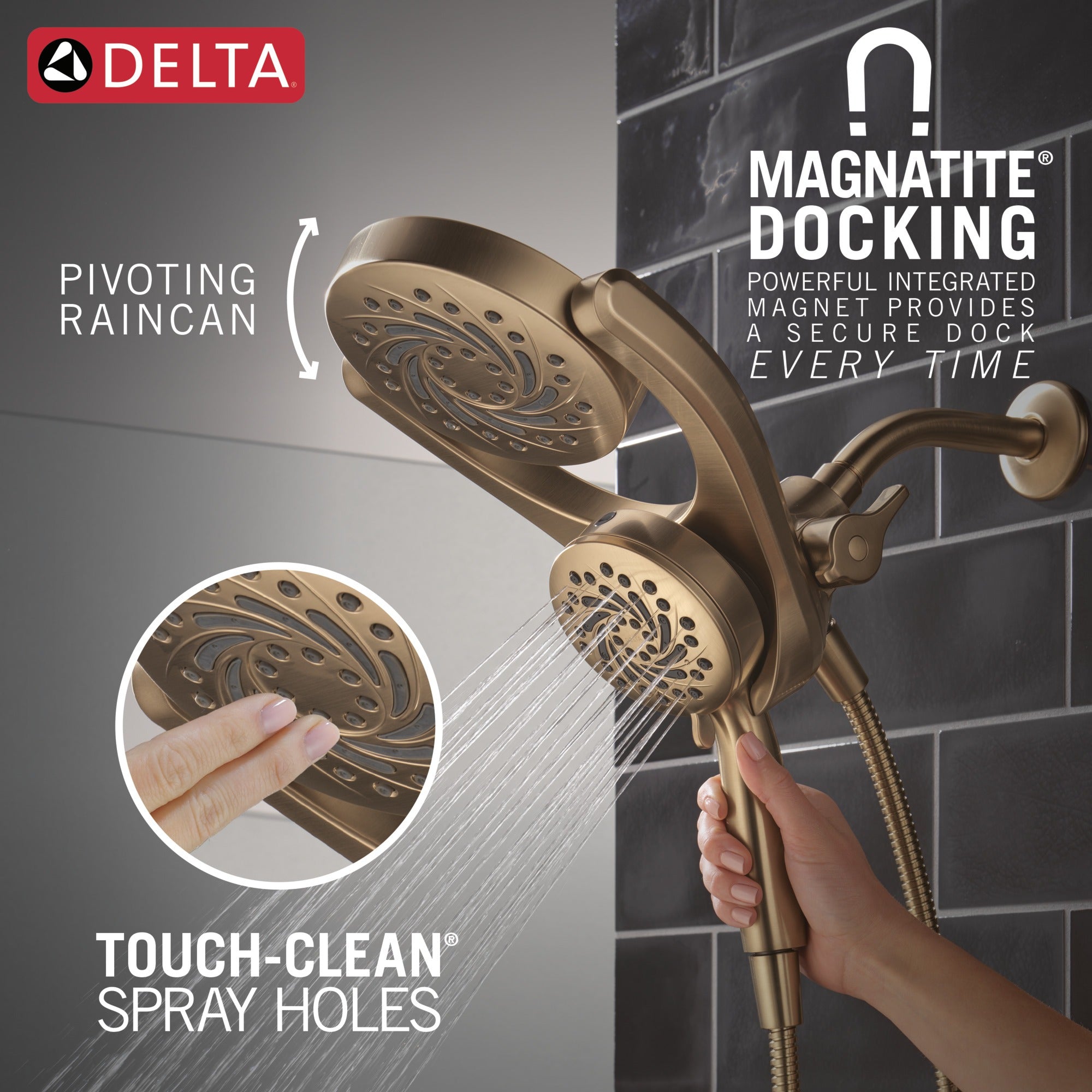 Delta Universal Showering Components 5-Setting HydroRain® with ProClean®