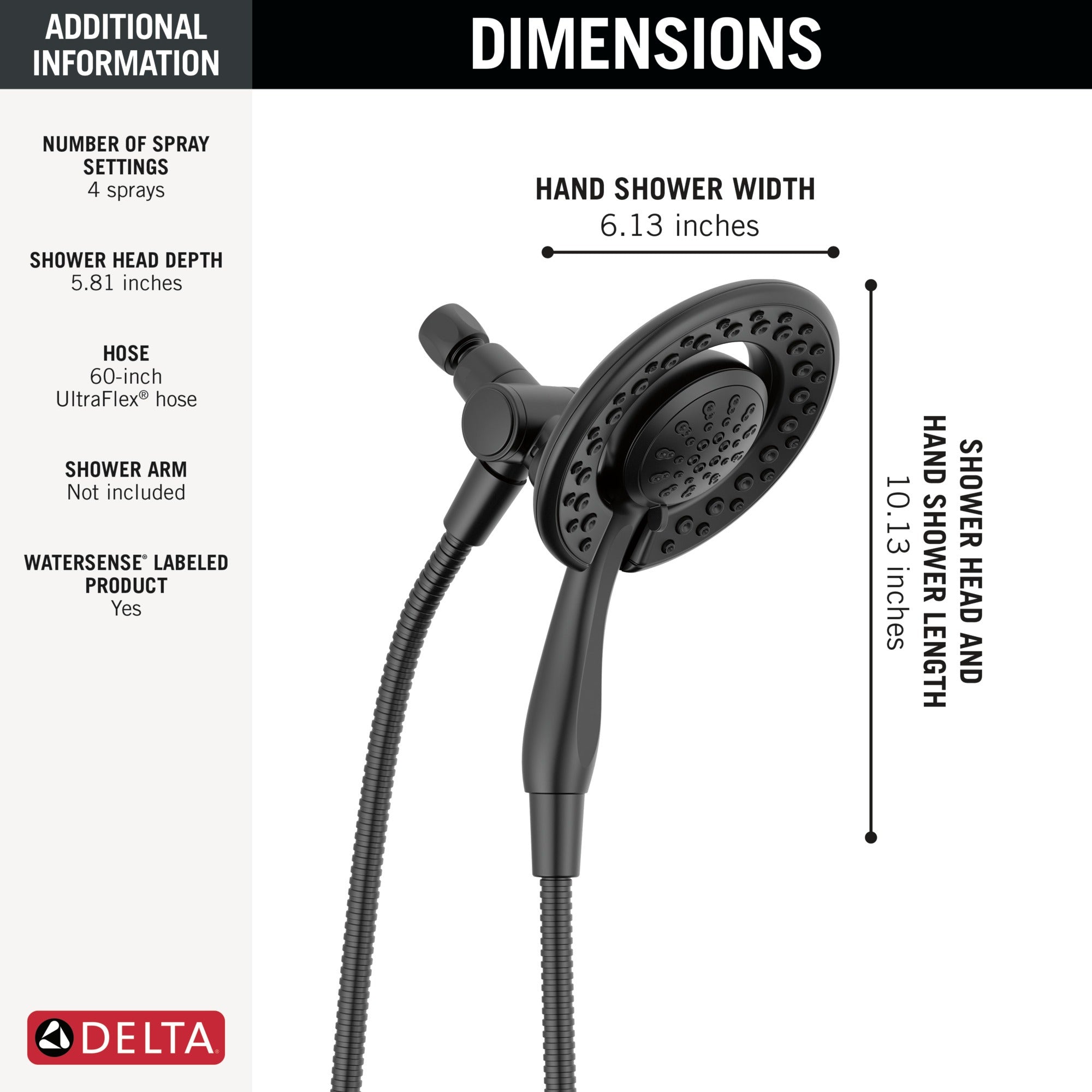 Delta Universal Showering Components 4-Setting In2ition