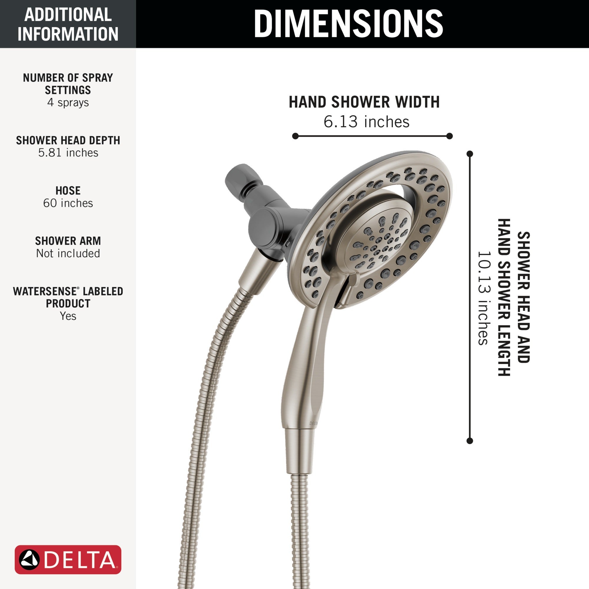 Delta Universal Showering Components 4-Setting In2ition