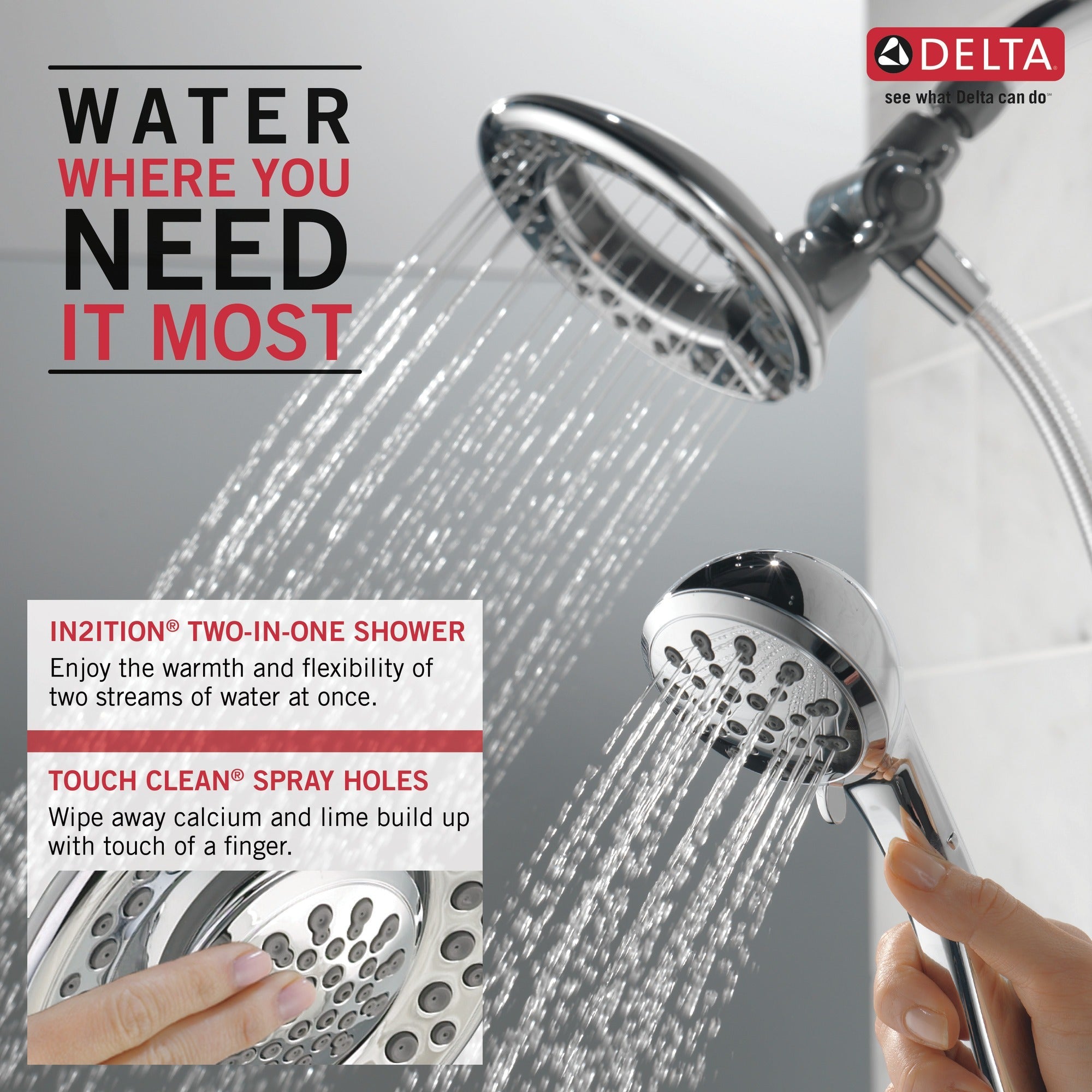 Delta Universal Showering Components 4-Setting In2ition