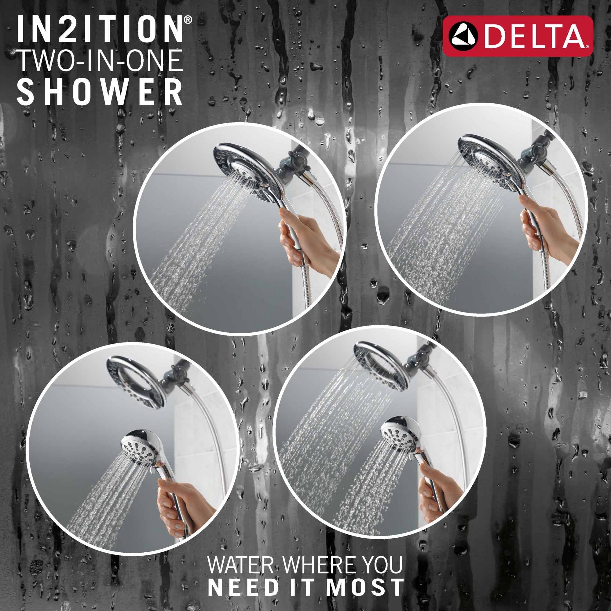 Delta Universal Showering Components 4-Setting In2ition