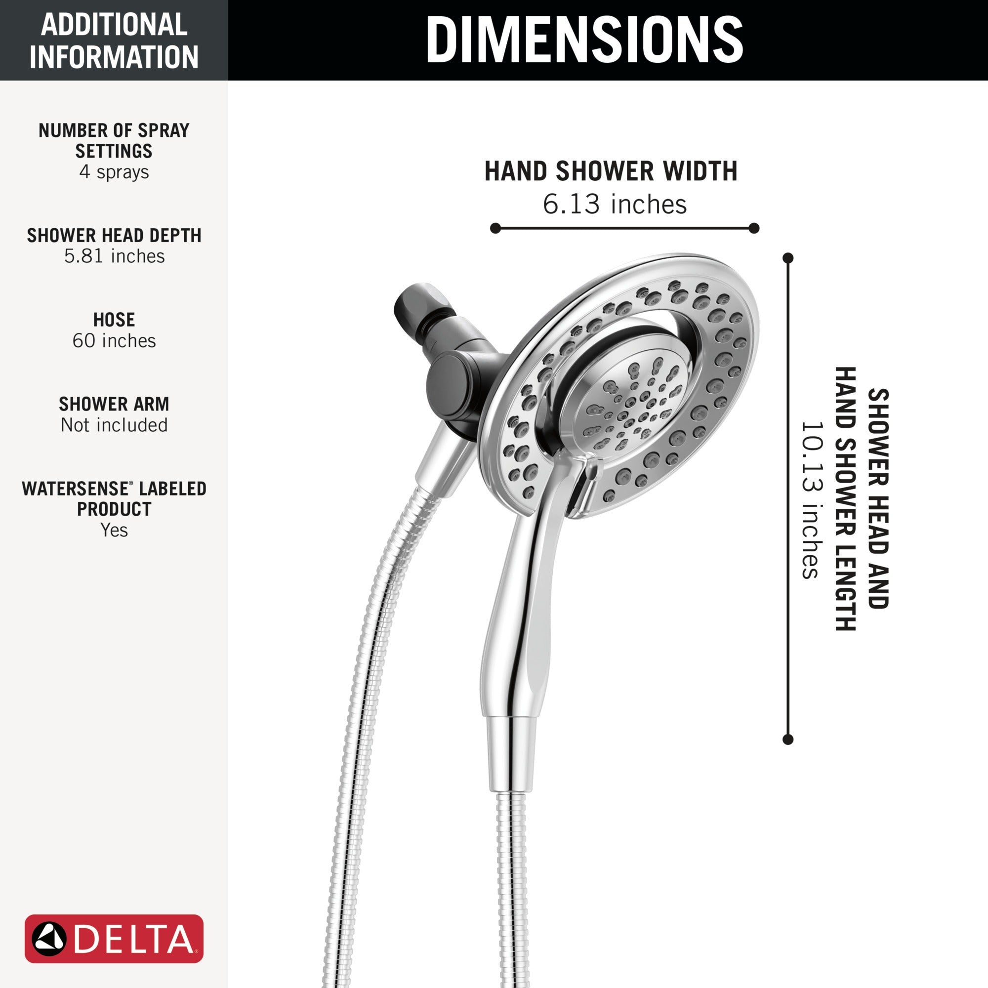 Delta Universal Showering Components 4-Setting In2ition