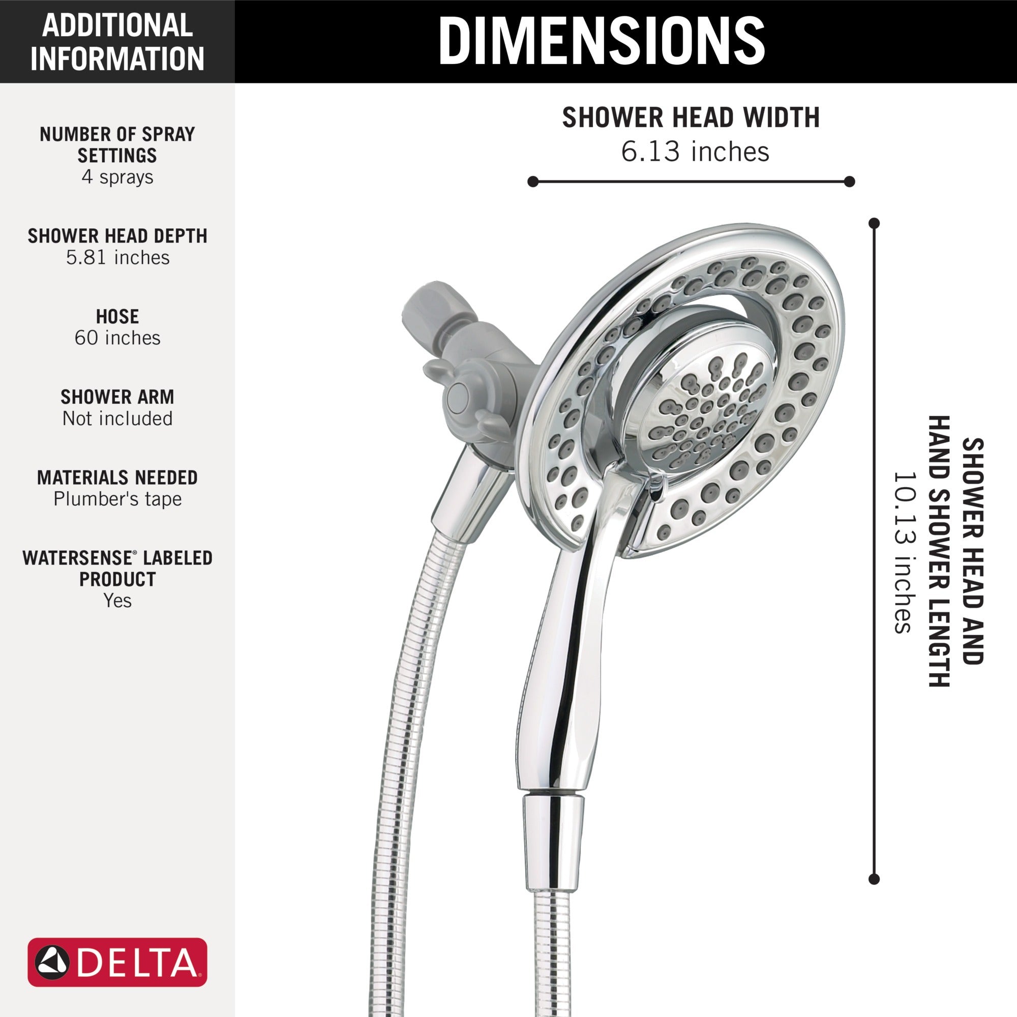 Delta Universal Showering Components 4-Setting In2ition