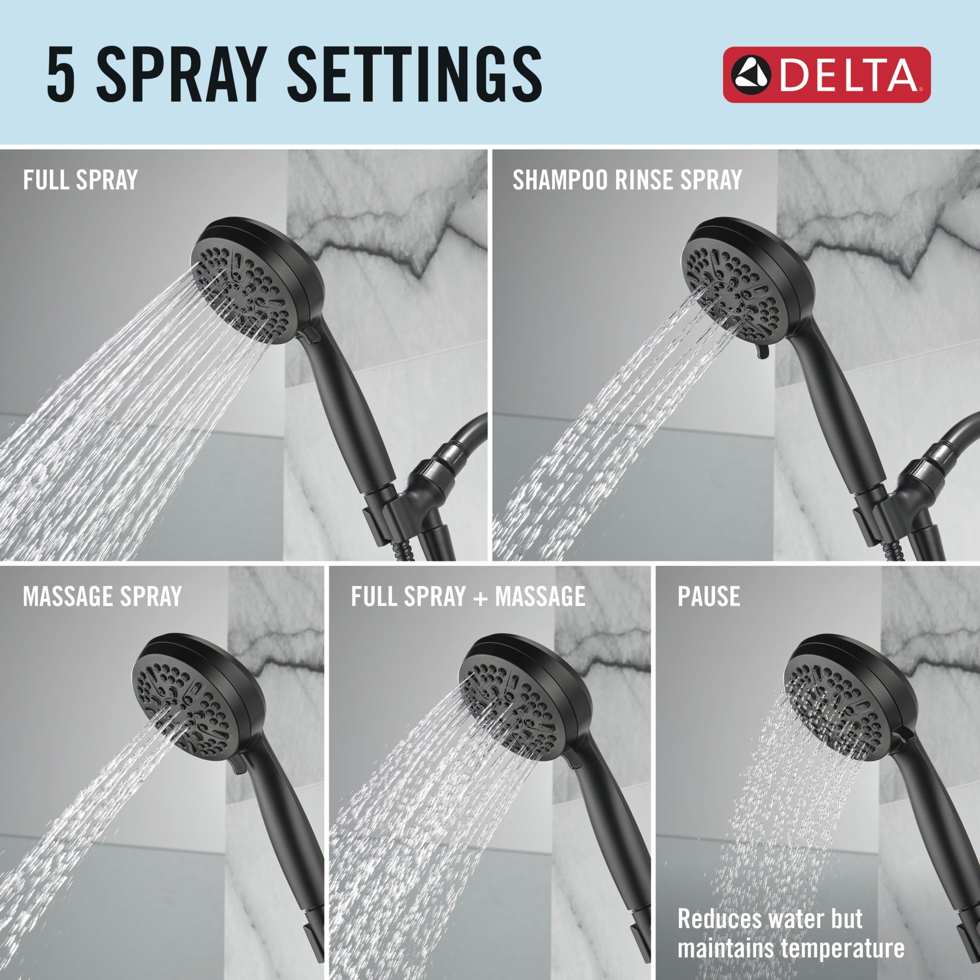 Delta Universal Showering Components 5 Setting Hand Shower