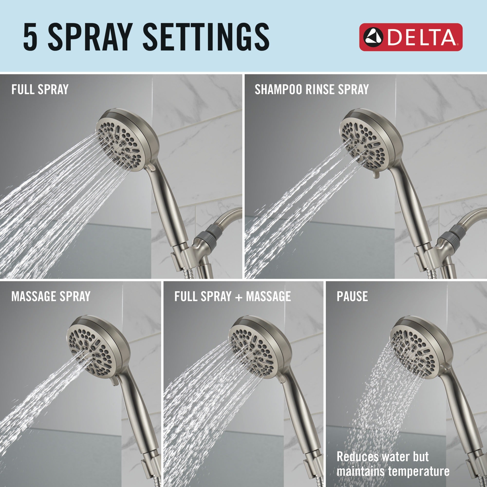 Delta Universal Showering Components 5 Setting Hand Shower