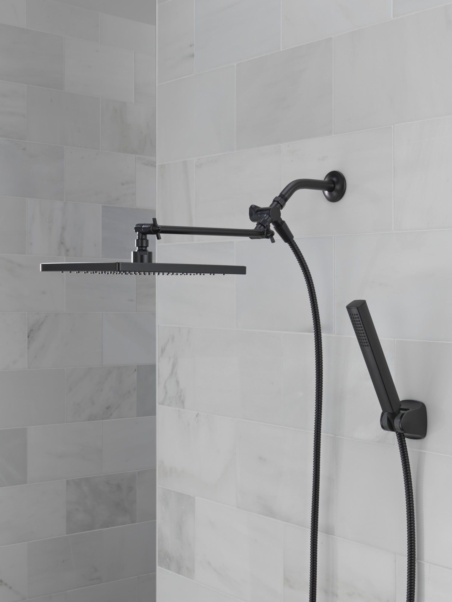Delta Universal Showering Components 10 inch Raincan Shower Head & Hand Held Combo with Adjustable Extension Arm