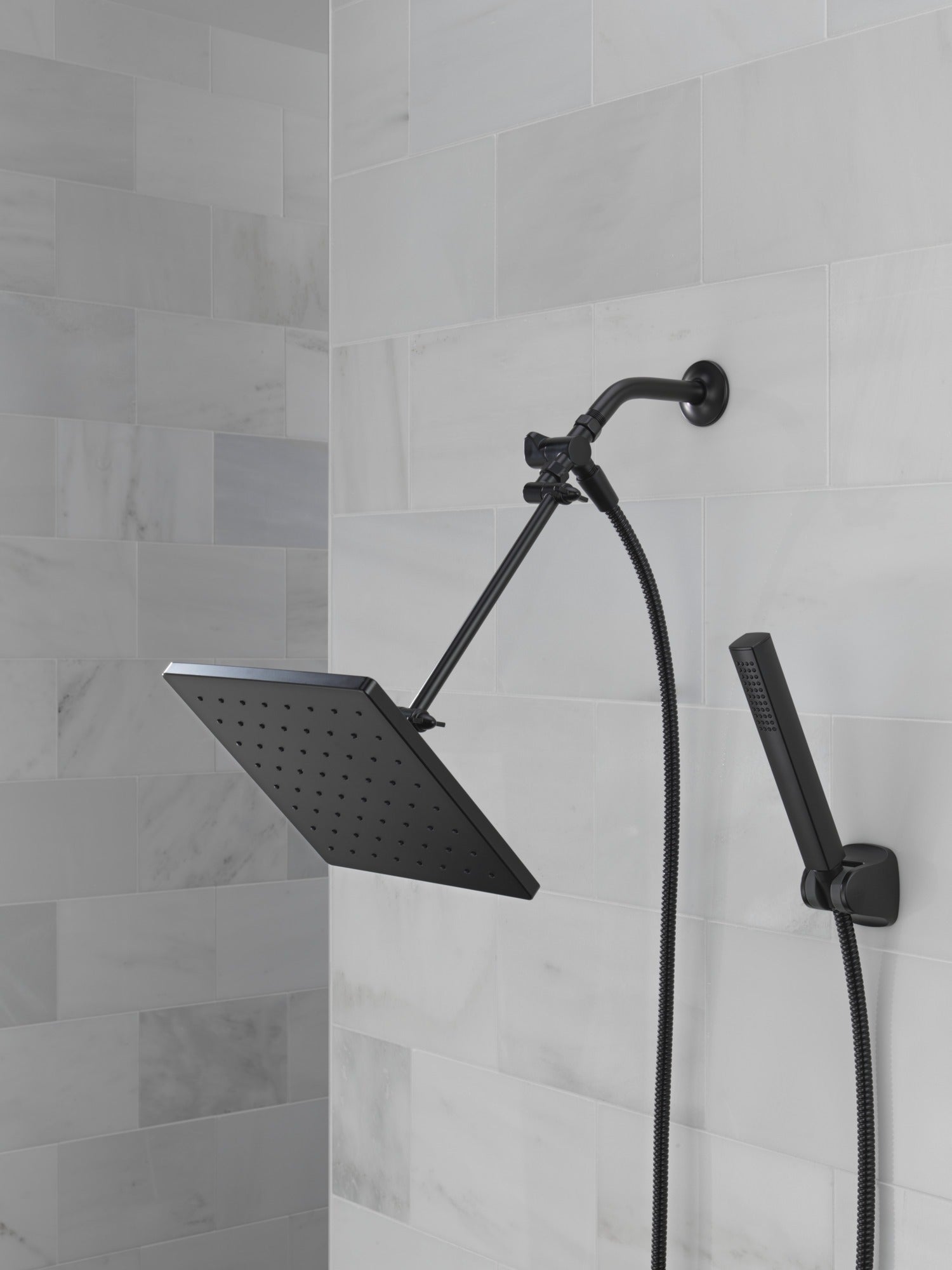 Delta Universal Showering Components 10 inch Raincan Shower Head & Hand Held Combo with Adjustable Extension Arm