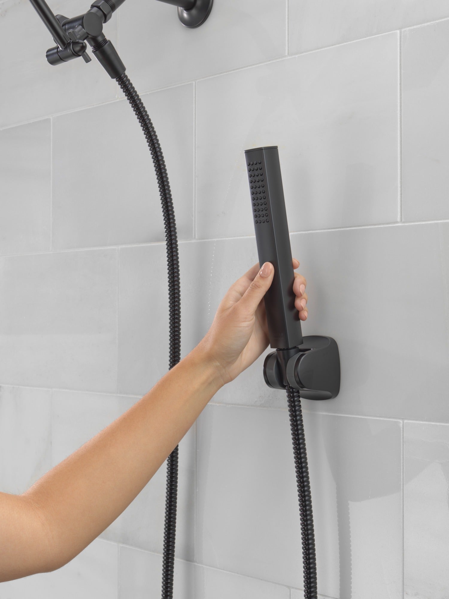 Delta Universal Showering Components 10 inch Raincan Shower Head & Hand Held Combo with Adjustable Extension Arm