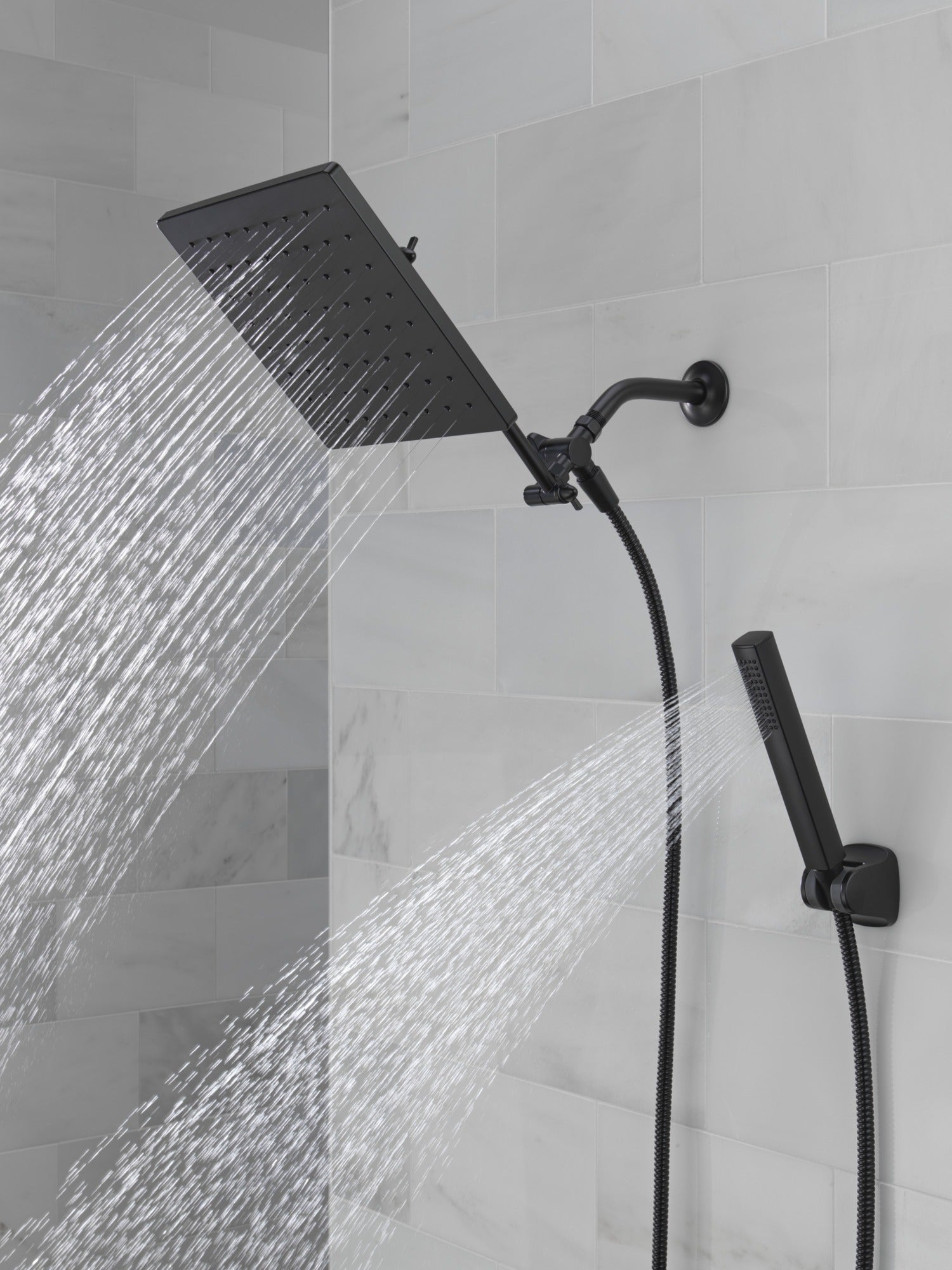 Delta Universal Showering Components 10 inch Raincan Shower Head & Hand Held Combo with Adjustable Extension Arm