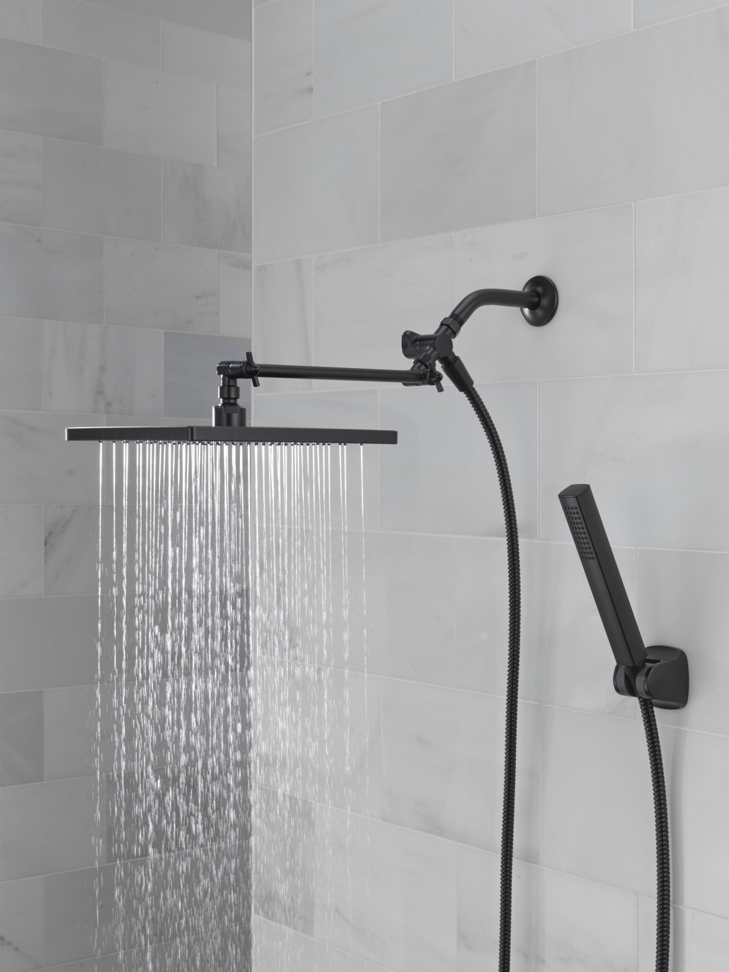 Delta Universal Showering Components 10 inch Raincan Shower Head & Hand Held Combo with Adjustable Extension Arm