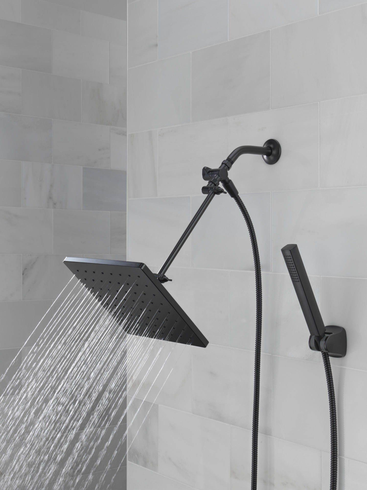 Delta Universal Showering Components 10 inch Raincan Shower Head & Hand Held Combo with Adjustable Extension Arm