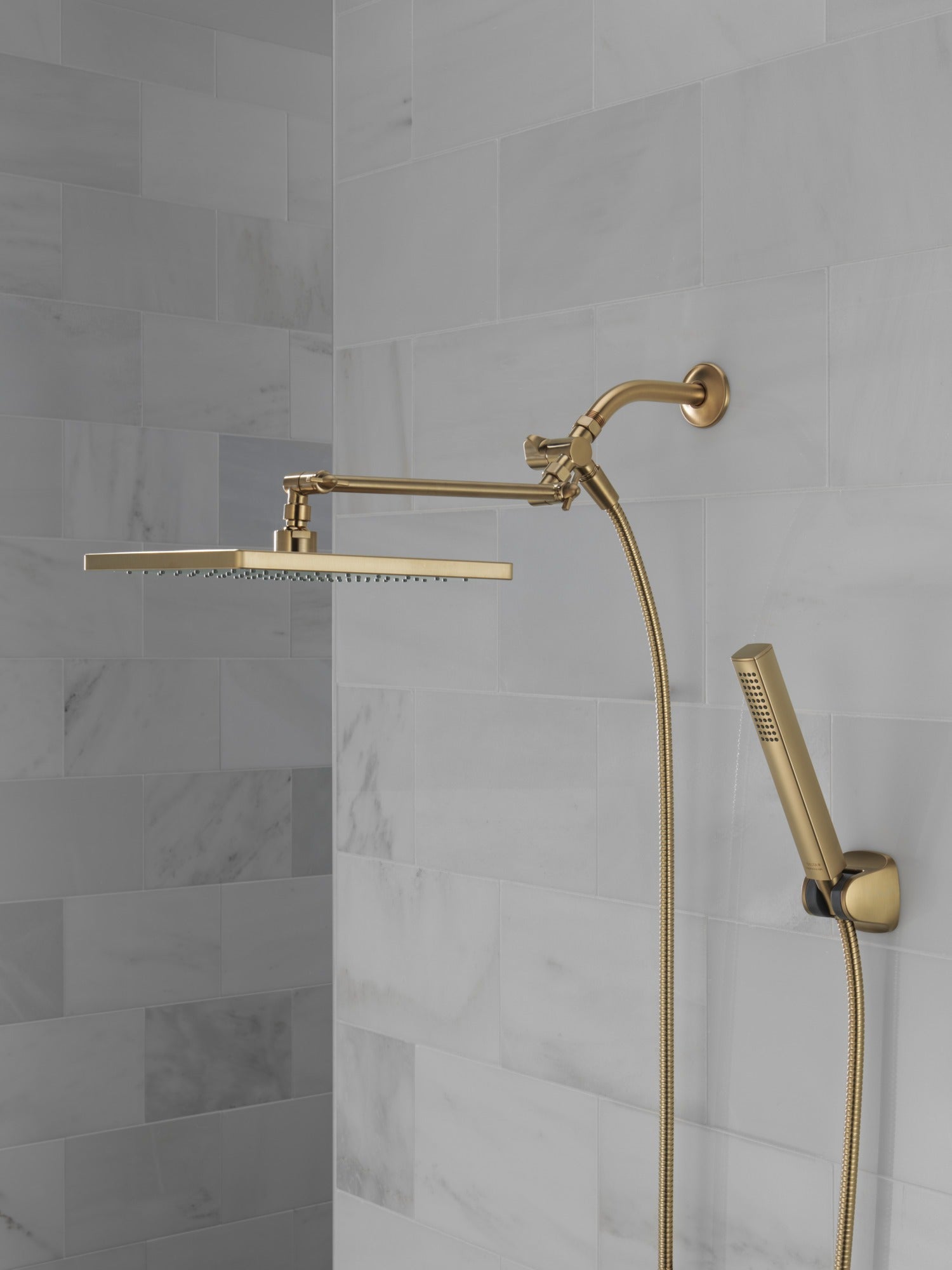 Delta Universal Showering Components 10 inch Raincan Shower Head & Hand Held Combo with Adjustable Extension Arm
