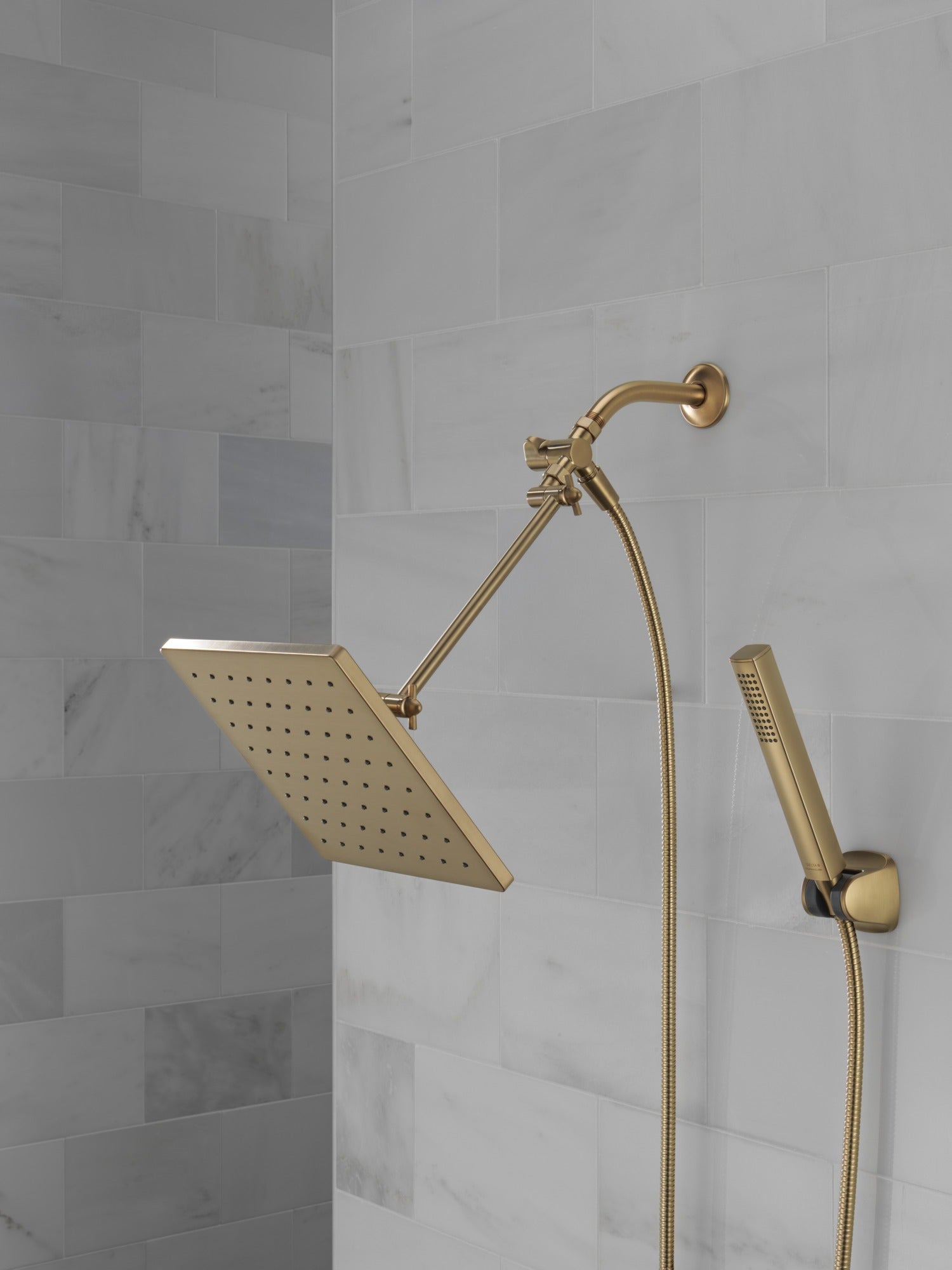Delta Universal Showering Components 10 inch Raincan Shower Head & Hand Held Combo with Adjustable Extension Arm