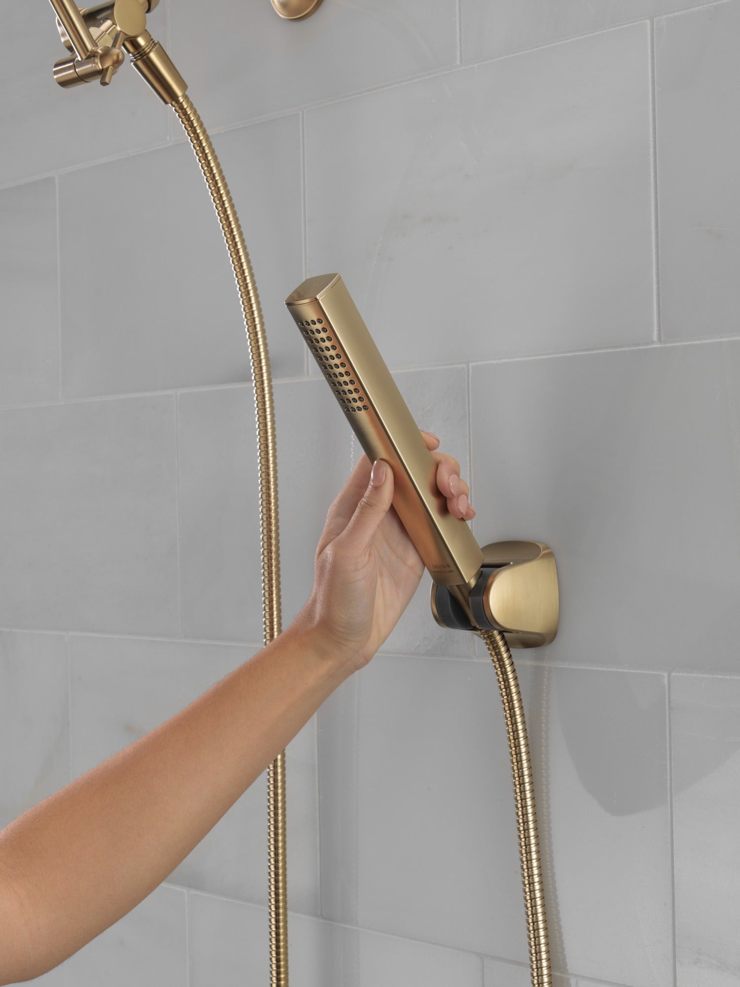 Delta Universal Showering Components 10 inch Raincan Shower Head & Hand Held Combo with Adjustable Extension Arm