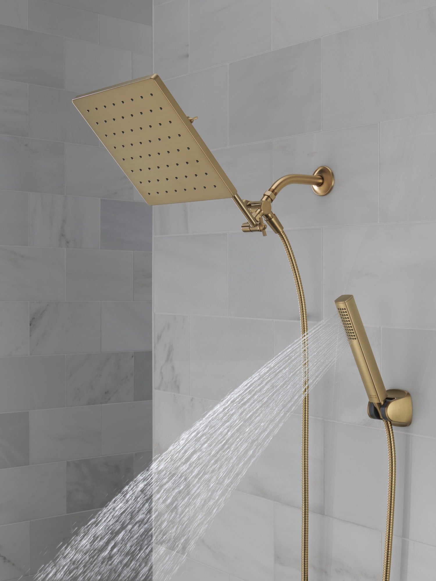 Delta Universal Showering Components 10 inch Raincan Shower Head & Hand Held Combo with Adjustable Extension Arm