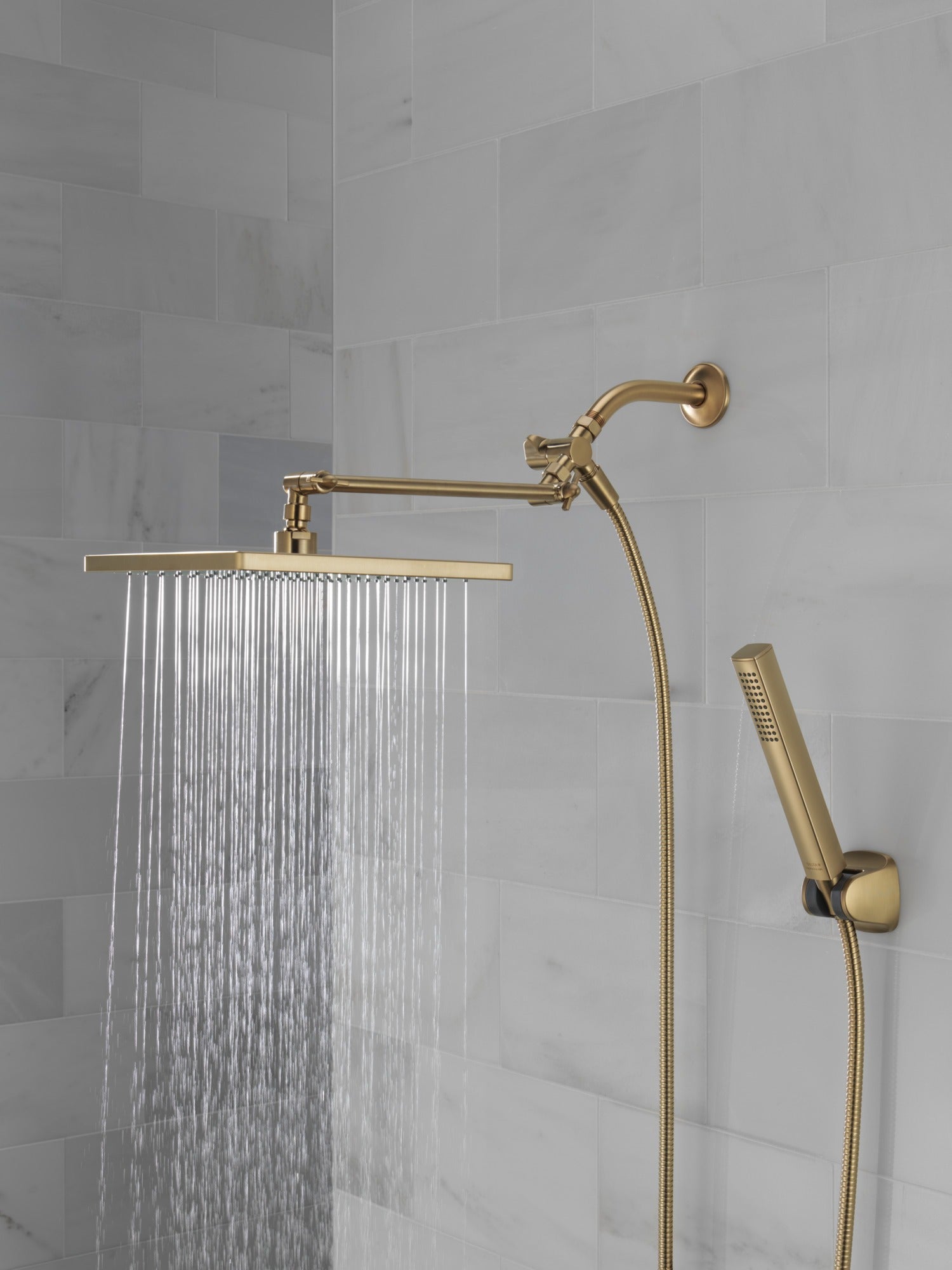 Delta Universal Showering Components 10 inch Raincan Shower Head & Hand Held Combo with Adjustable Extension Arm