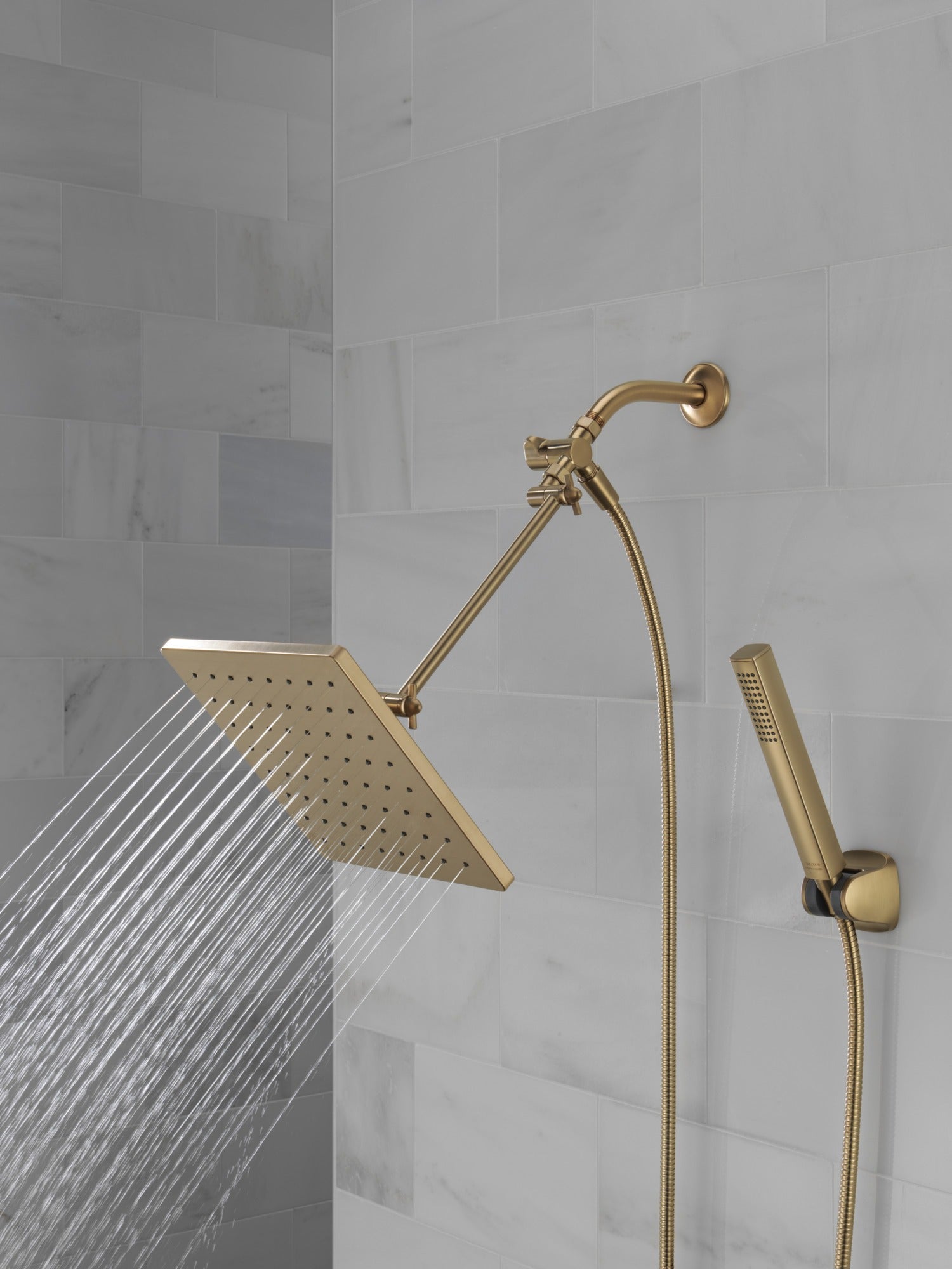 Delta Universal Showering Components 10 inch Raincan Shower Head & Hand Held Combo with Adjustable Extension Arm