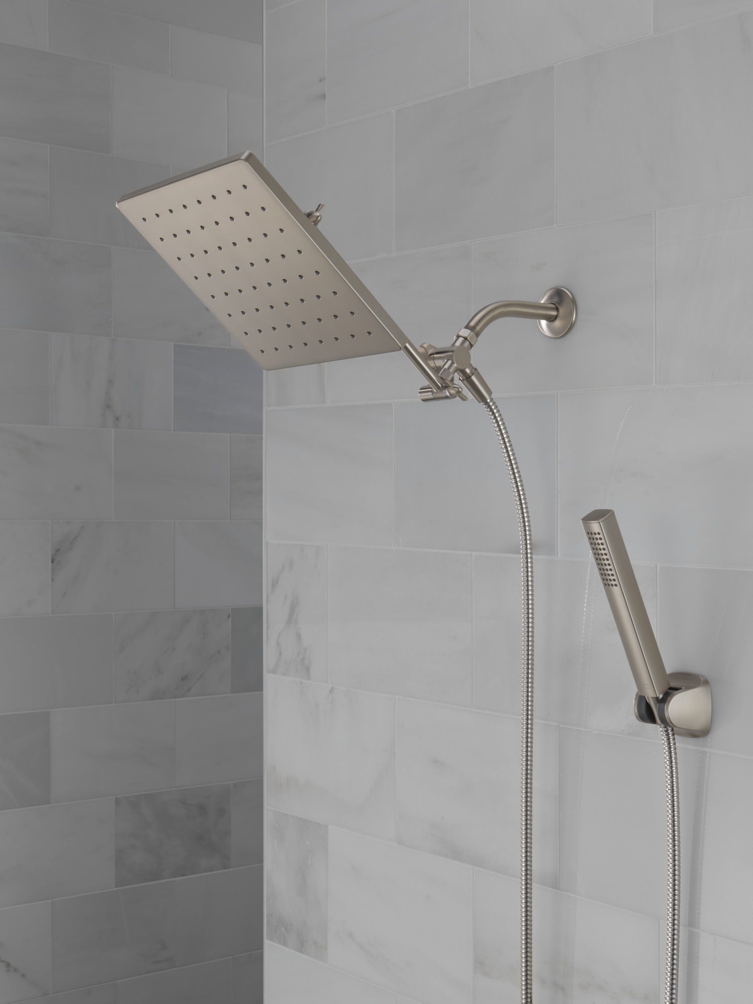 Delta Universal Showering Components 10 inch Raincan Shower Head & Hand Held Combo with Adjustable Extension Arm
