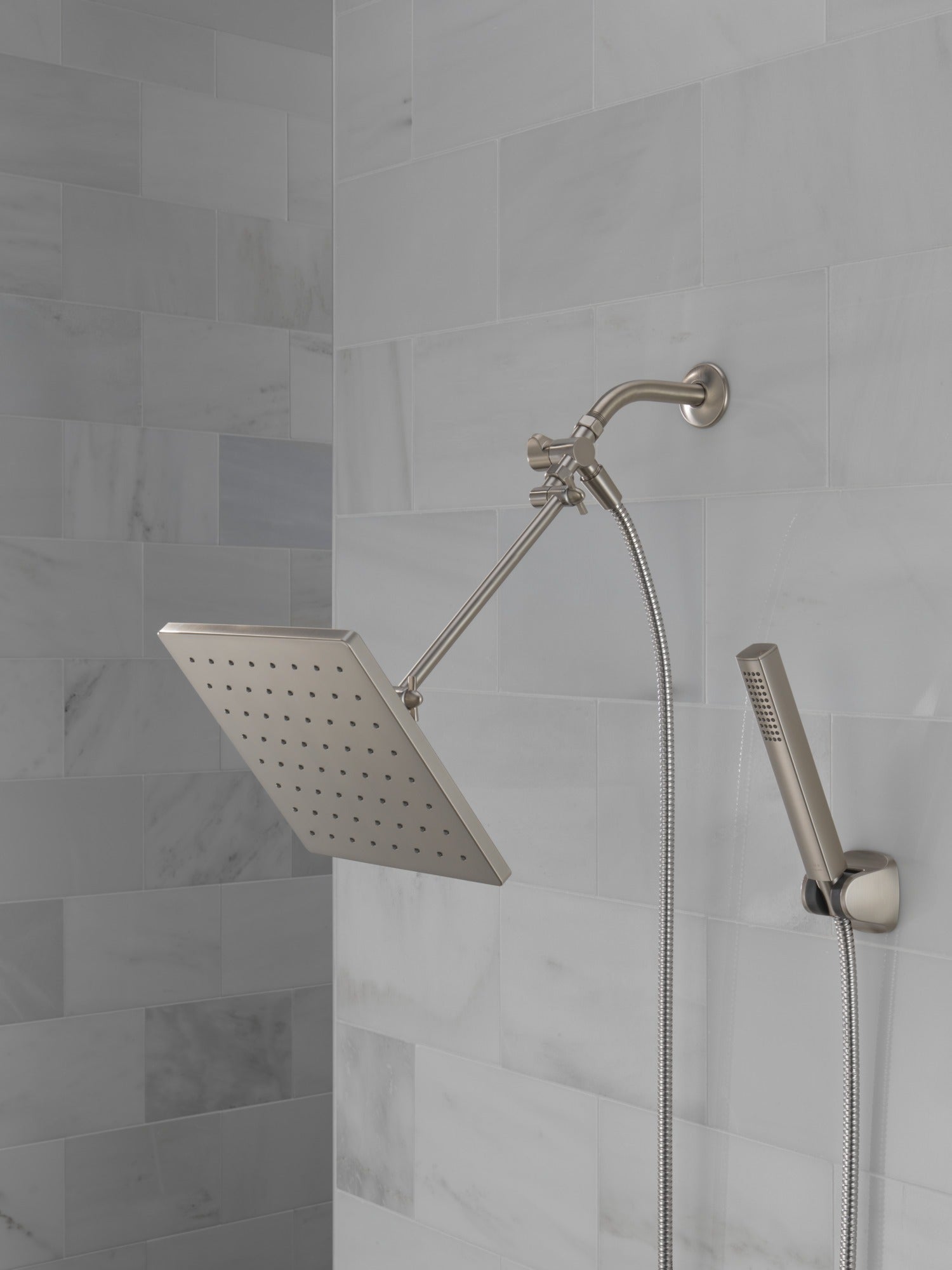 Delta Universal Showering Components 10 inch Raincan Shower Head & Hand Held Combo with Adjustable Extension Arm