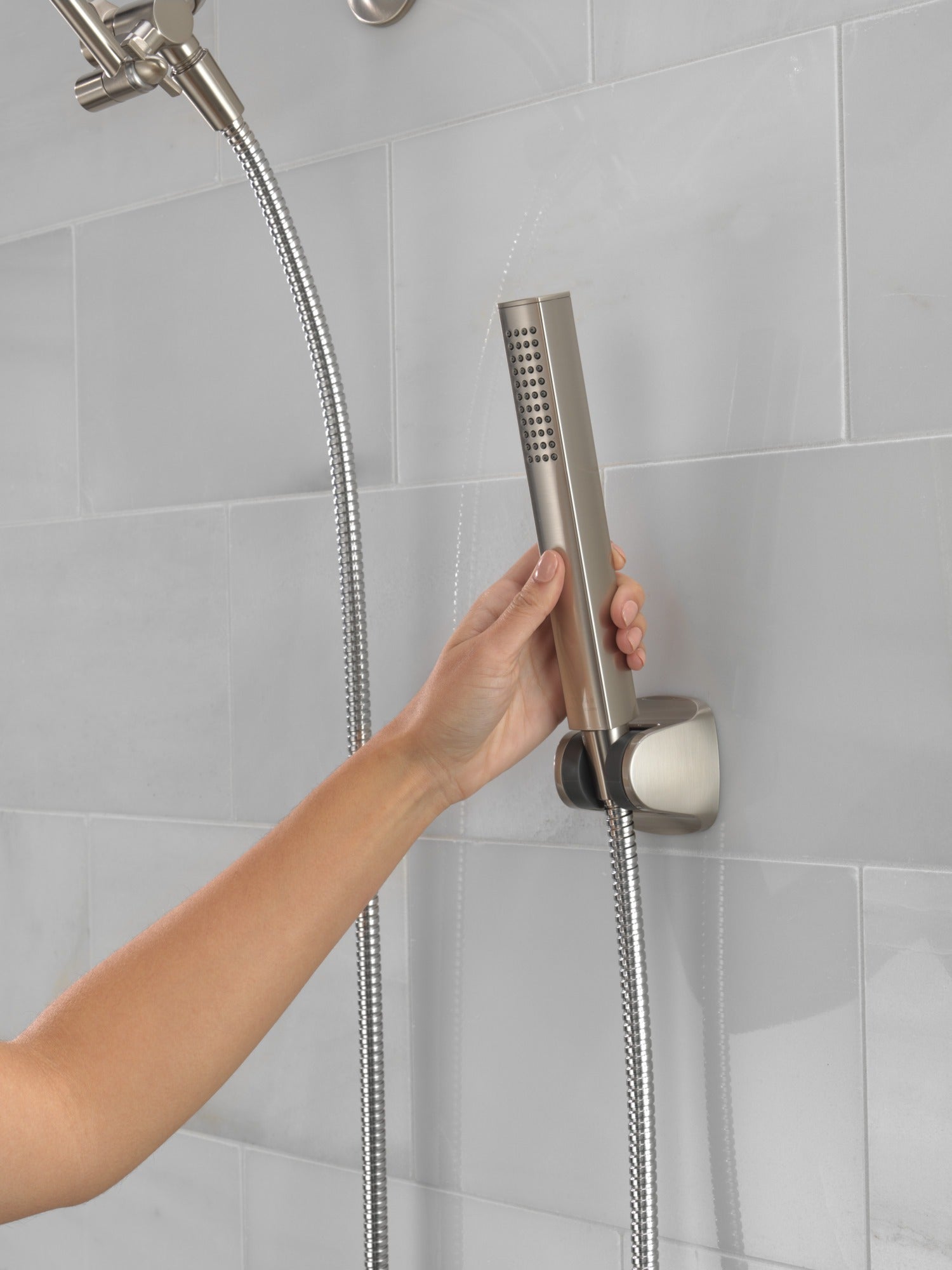 Delta Universal Showering Components 10 inch Raincan Shower Head & Hand Held Combo with Adjustable Extension Arm
