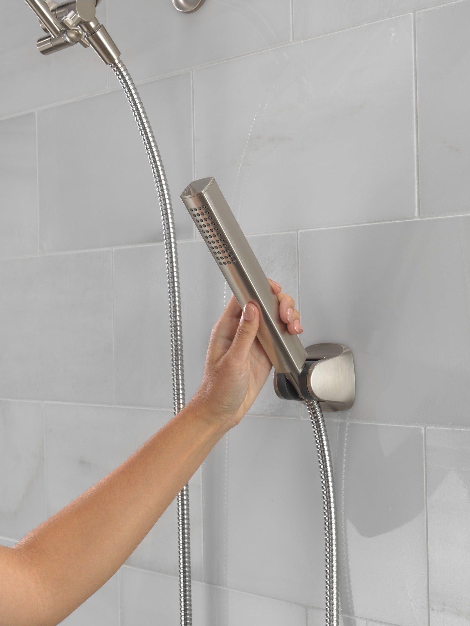 Delta Universal Showering Components 10 inch Raincan Shower Head & Hand Held Combo with Adjustable Extension Arm