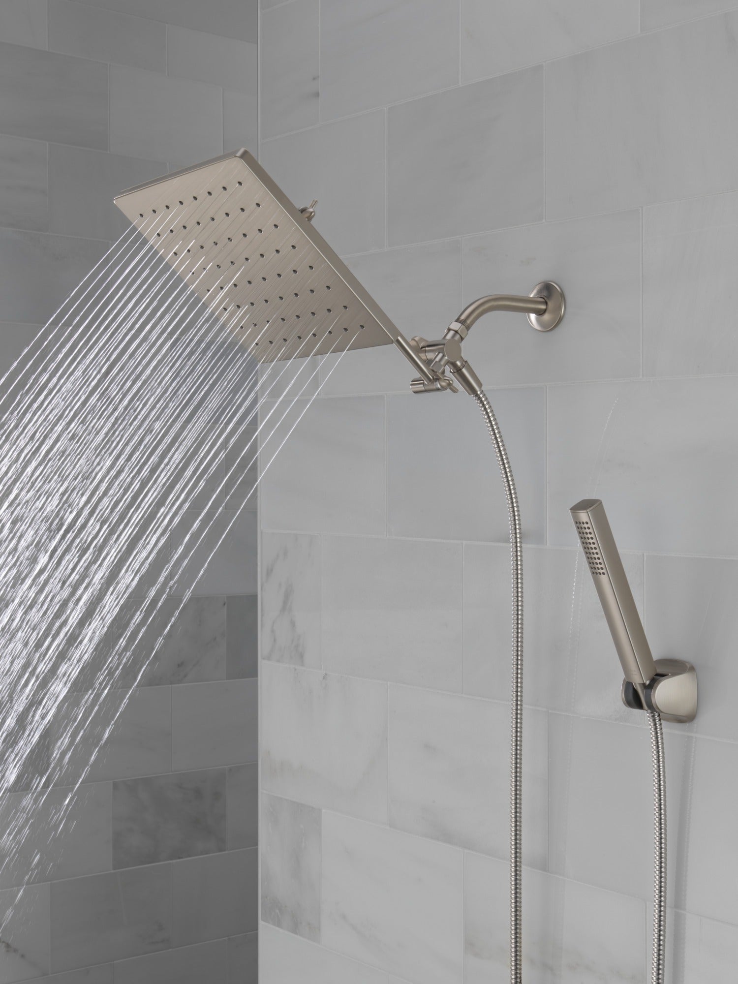 Delta Universal Showering Components 10 inch Raincan Shower Head & Hand Held Combo with Adjustable Extension Arm