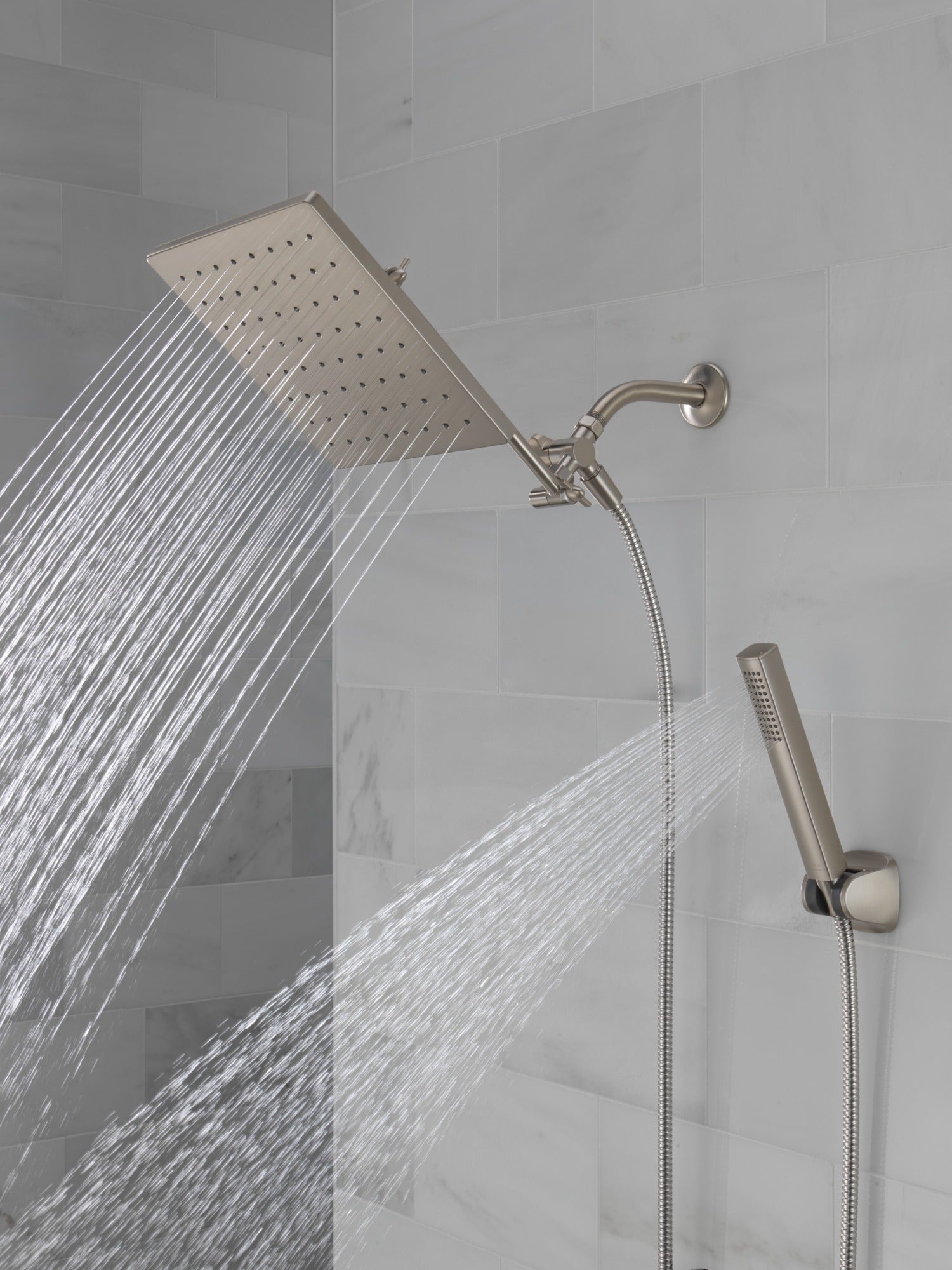 Delta Universal Showering Components 10 inch Raincan Shower Head & Hand Held Combo with Adjustable Extension Arm