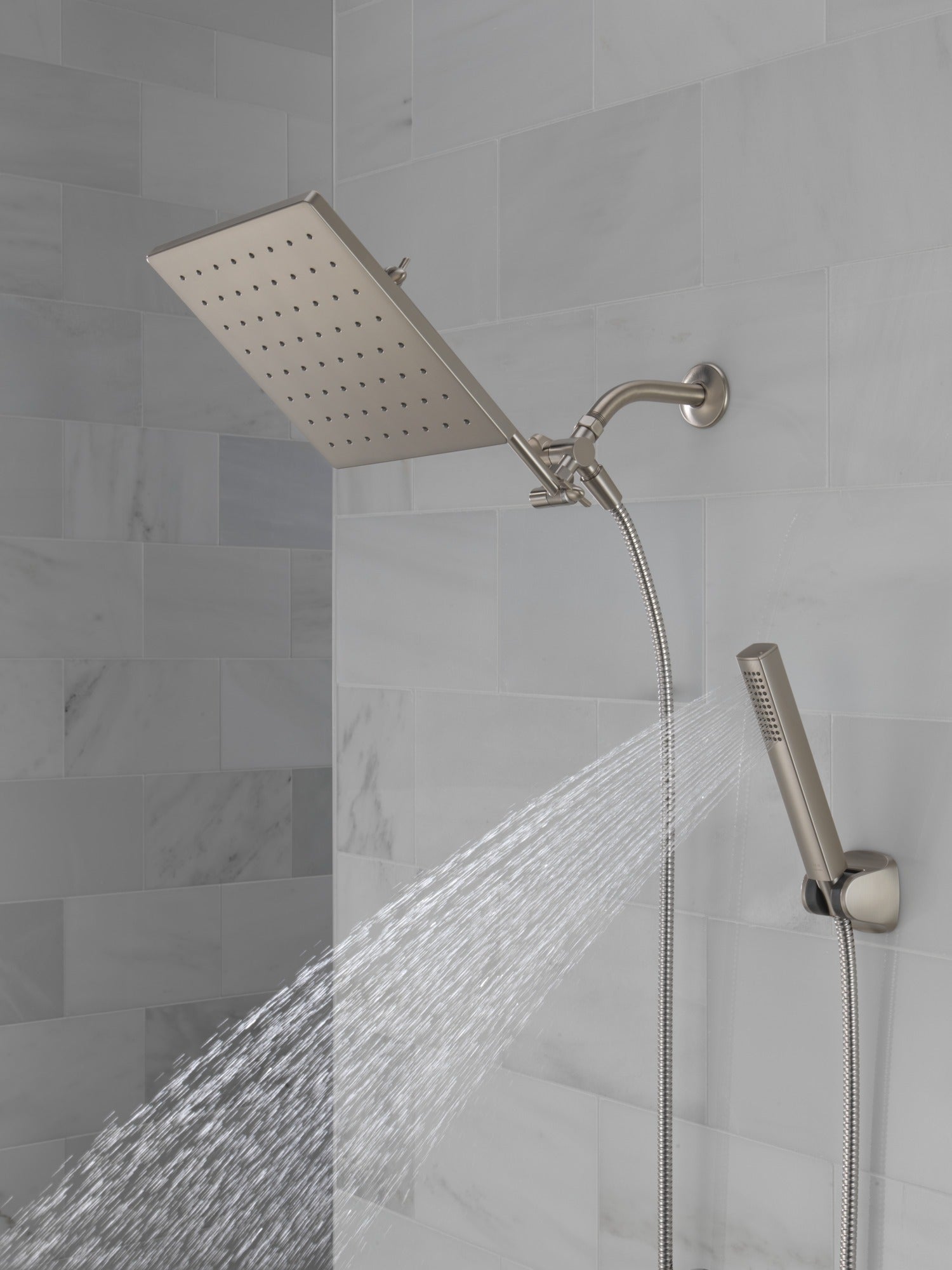 Delta Universal Showering Components 10 inch Raincan Shower Head & Hand Held Combo with Adjustable Extension Arm