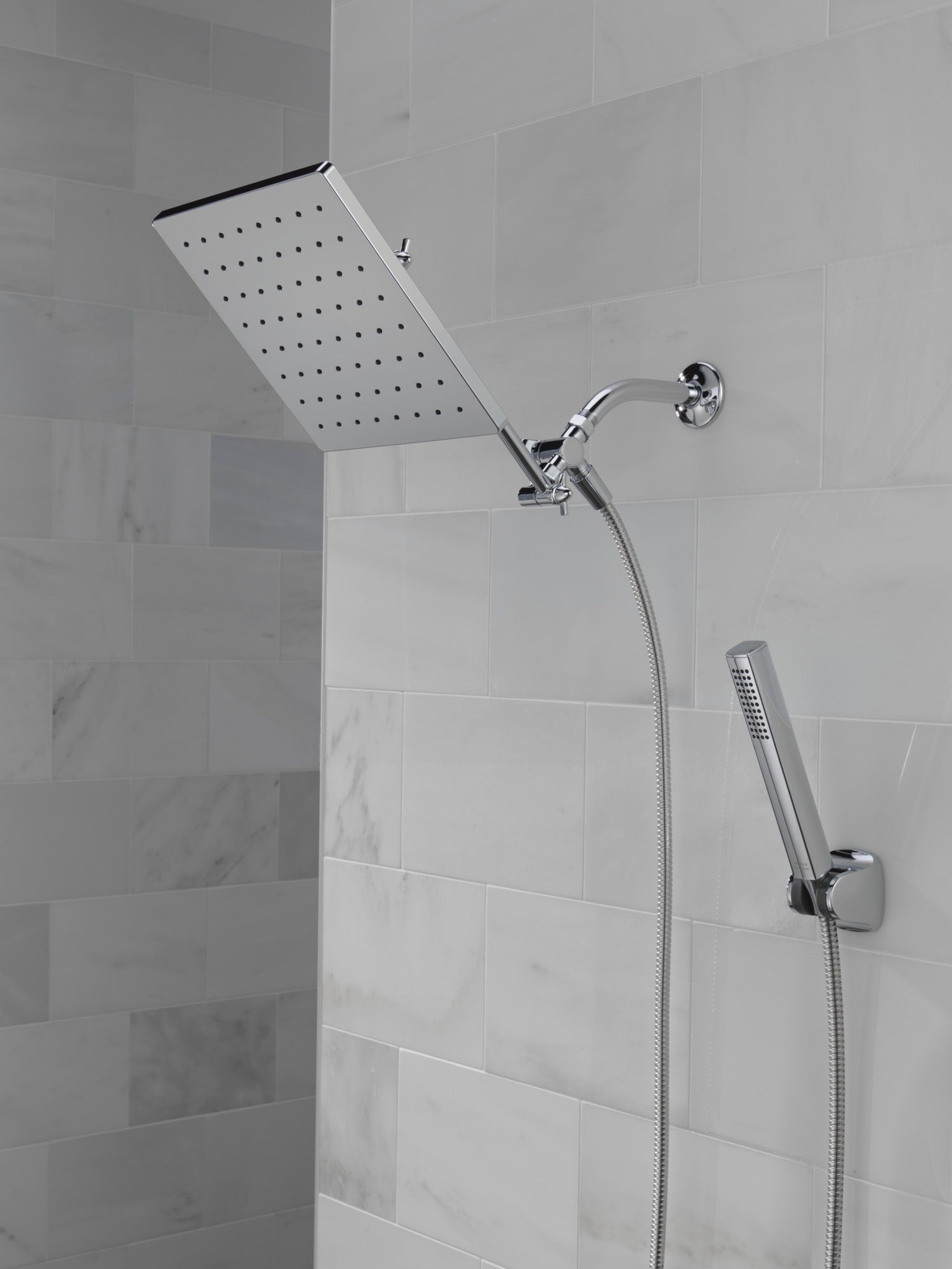 Delta Universal Showering Components 10 inch Raincan Shower Head & Hand Held Combo with Adjustable Extension Arm