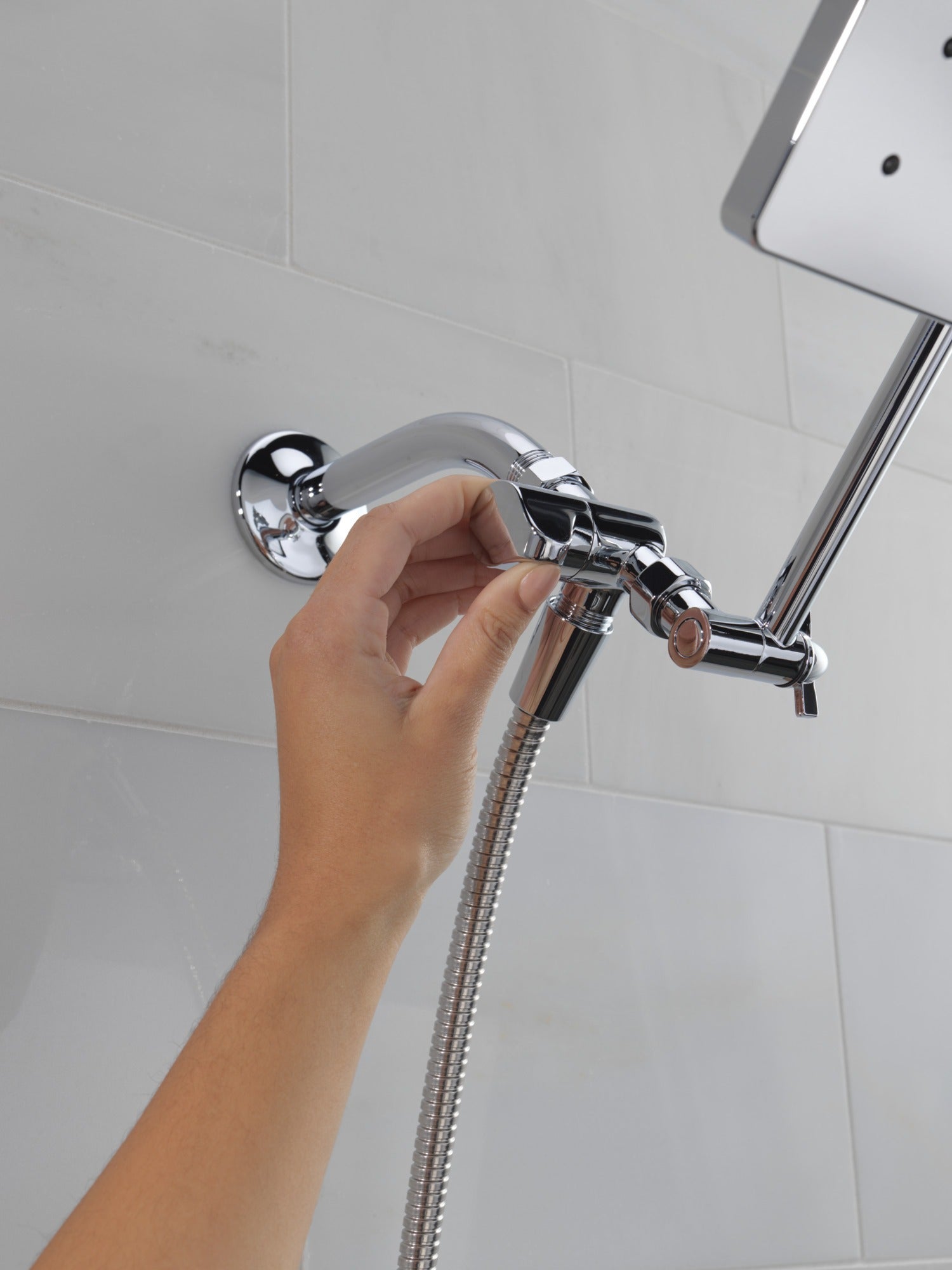 Delta Universal Showering Components 10 inch Raincan Shower Head & Hand Held Combo with Adjustable Extension Arm