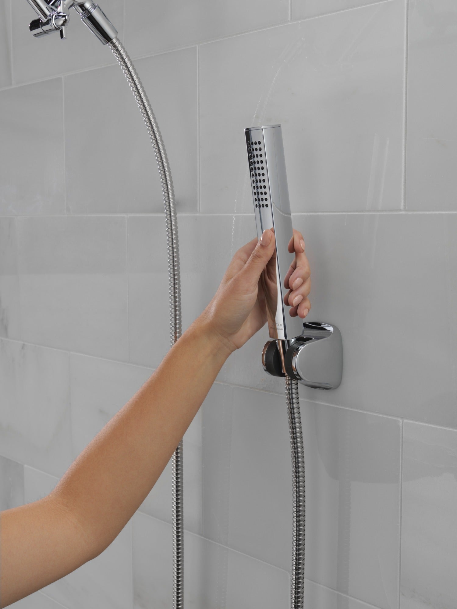 Delta Universal Showering Components 10 inch Raincan Shower Head & Hand Held Combo with Adjustable Extension Arm